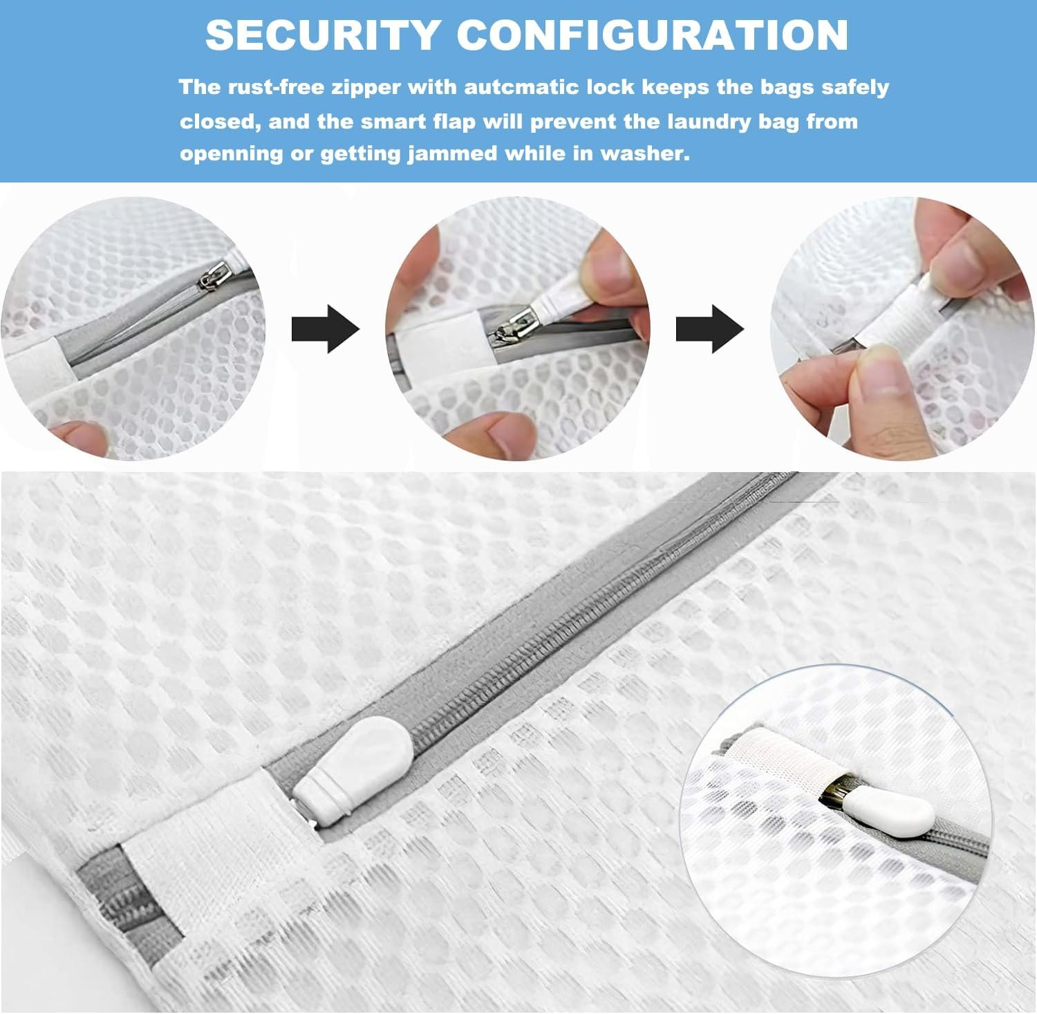 Aieve 3 PCS Honeycomb Mesh Laundry Bags, 16 X 20 Inch Durable Washing Bag for Smalls, Clothing, Footgear, Travel Storage Organize Bag (3 Large) image number 3