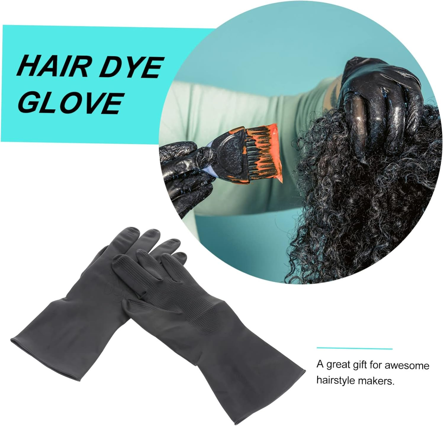 VICASKY Hair Salon Gloves Groom for Hair Dye Hairstylist Small plus Barber Dye Protector for Hair Dying Hand Hair Dye Glove Styling Dyeing Reusable Hair Salon Hairdresser Heat image number 4