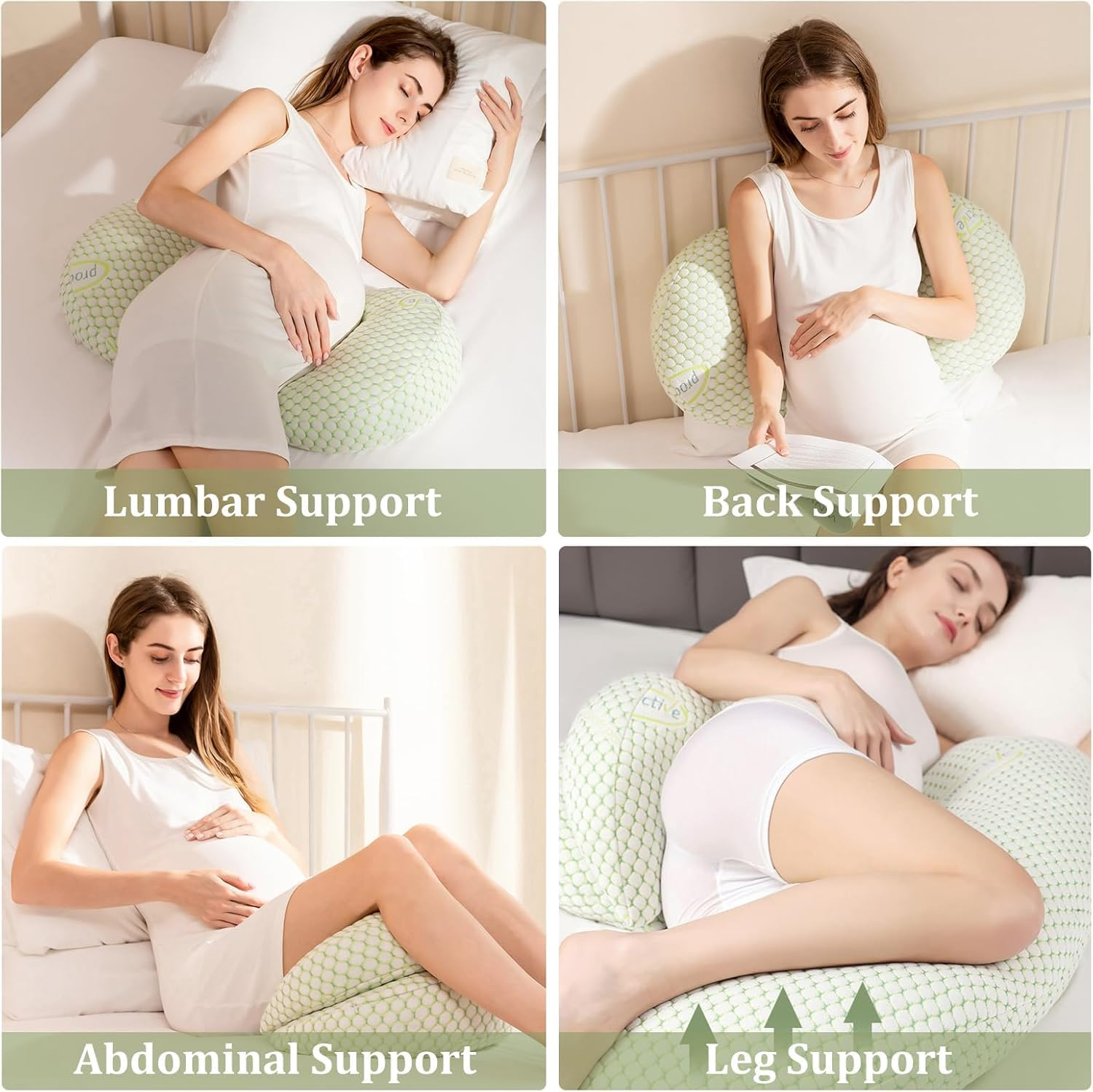 ZONEY Pregnancy Pillow, Maternity Pillow for Pregnant Women, Soft Maternity Pillow with Detachable & Adjustable Pillow Cover, Support for Back, HIPS, Legs, 2 Styles (3 in 1)