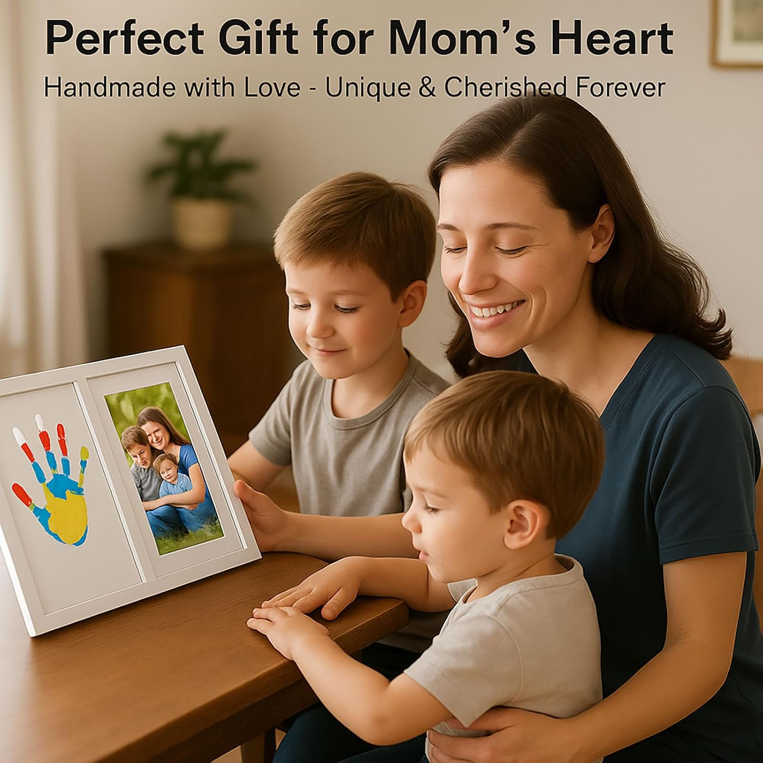 SYGELER Family Handprint Kit,Diy Handprint Kit and Hand Print Photo Frame for Family Keepsake,Personalized Hand Print Ornament,Perfect Gifts for New Mom, Baby, Parents, Grandparents image number 4