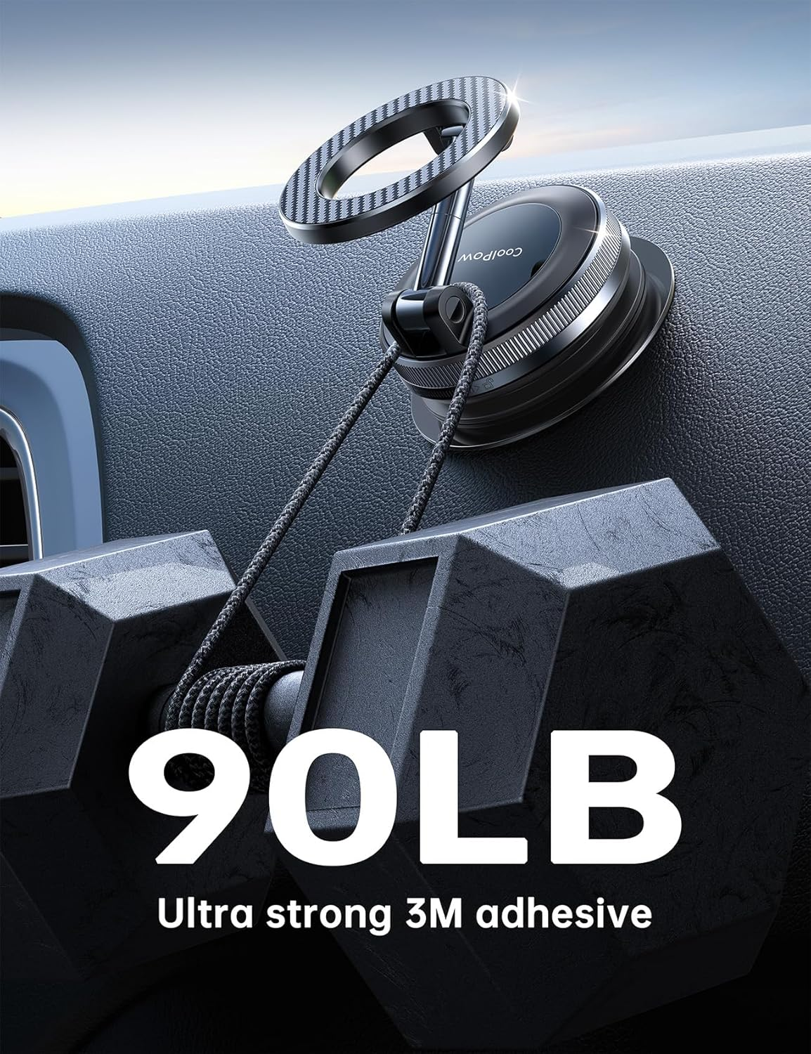 2025 Upgraded Vacuum Magnetic Car Phone Holder for Magsafe,Pocket Size Foldable Suction Cup Phone Mount for Car 【Strongest Magnetic】Phone Holders for Your Car Compatible with Iphone 17 Pro Max Air 16