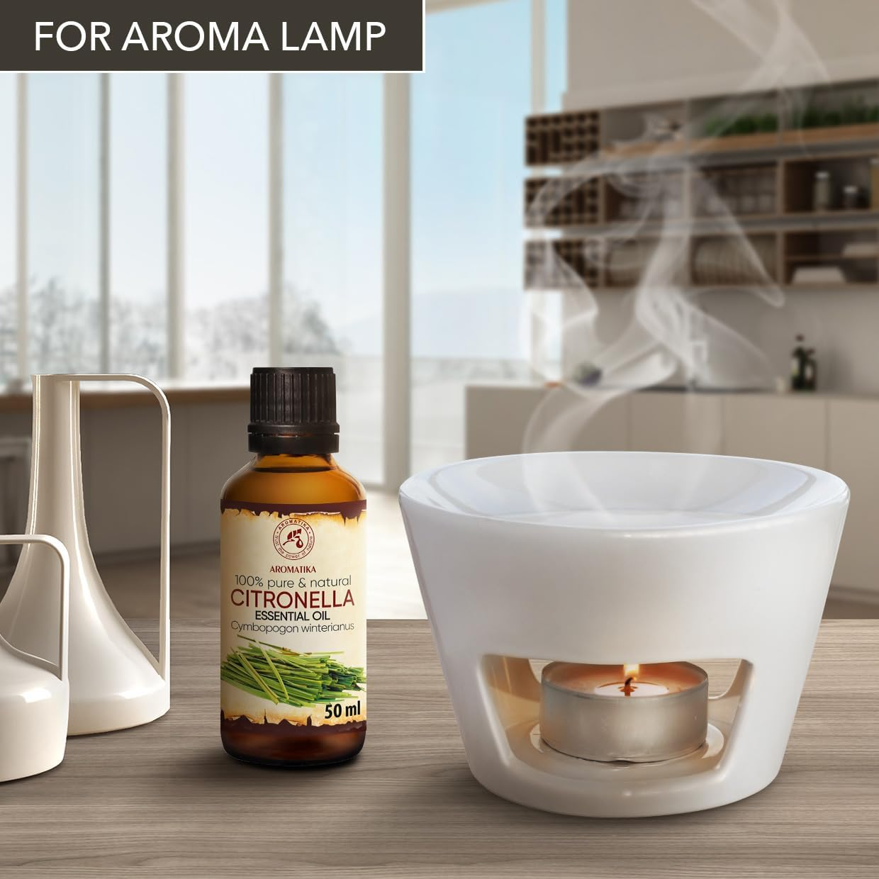 Citronella Oil 50Ml - Cymbopogon Winterianus - 100% Pure & Natural Citronella Essential Oil for Sauna - Aromalamp - Cosmetics - Aromatherapy - Diffusers - Aromabath image number 2