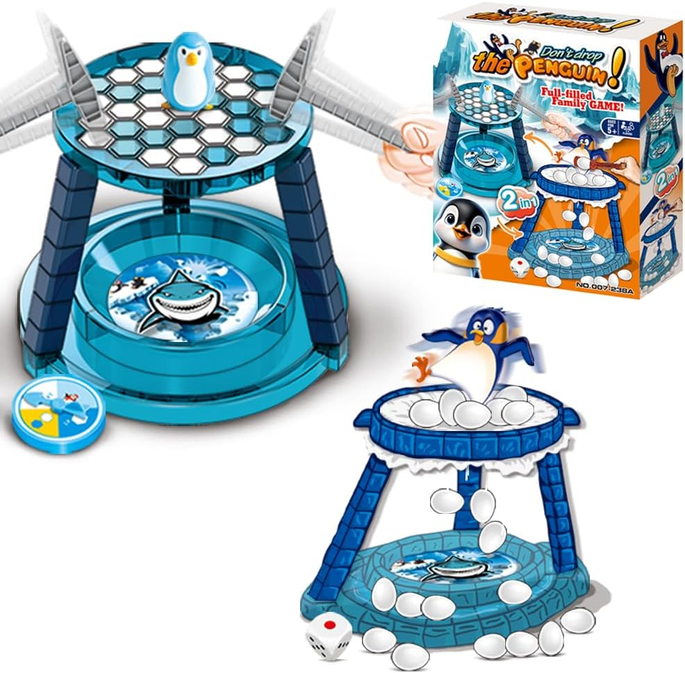 ZUNIPLEX 2 in 1 Penguin Game,Ice Break Toys,Fun Tabletop Game,Family Board Games for Christmas Birthday Family Party for Kids Aged 3+ image number 5