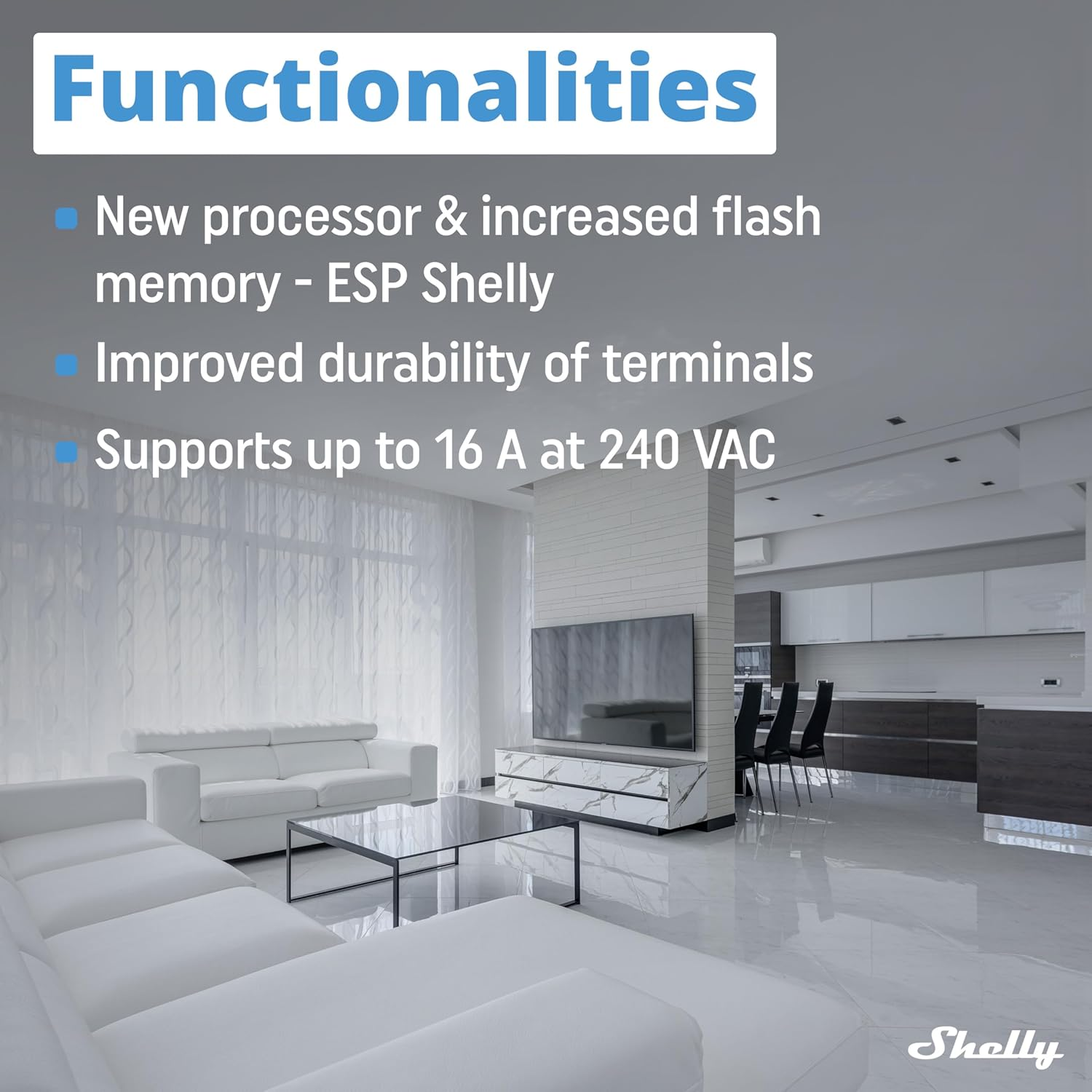 Shelly PM Mini Gen3, Intelligent Wi-Fi and Bluetooth Power Meter, 1 Channel 16 A, Power Measurement Device, Compatible with Alexa and Google Home, Ios-Android App, No Hub Required (2-Pack) image number 5