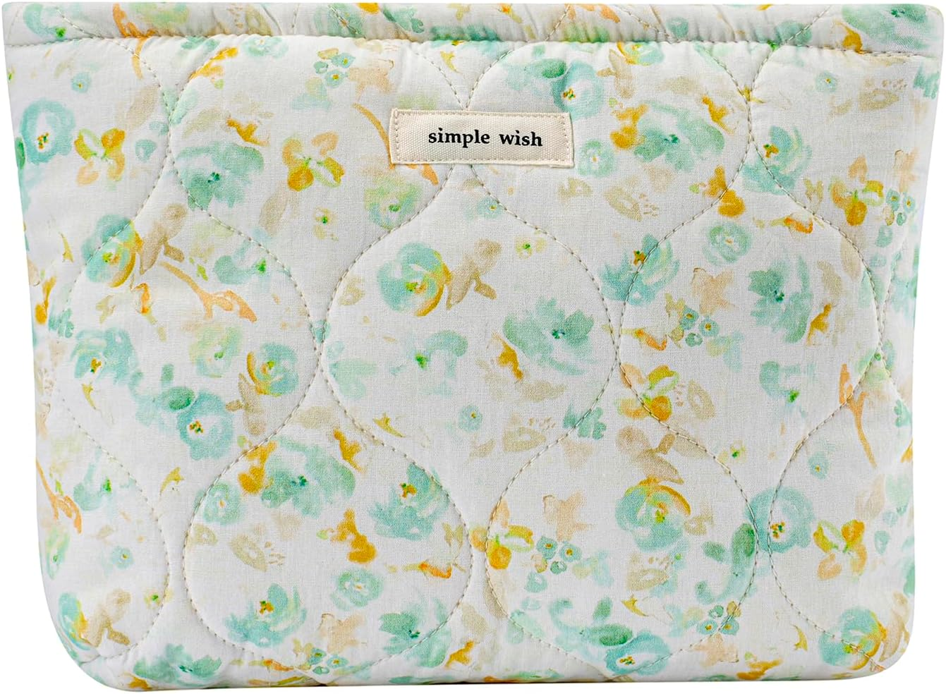 Uekeboag Quilted Floral Cotton Makeup Pouch,Coquette Quilted Cosmetic Bag for Women and Girls, Aesthetic Organizer Bag, Flower Cute Travel Toiletry Bags, Patchwork Pink, Vintage Chic image number 2