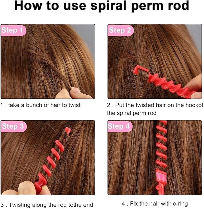 Spiral Hair Perm Rods Plastic,20Pcs Plastic Hairdressing Spiral Hair Perm Rod,Spiral Hair Roller Hair Styling Roller Spiral Rod,Plastic Spiral Hair Perm Rod Spiral Rod Barber Hairdressing Hair Roller image number 1
