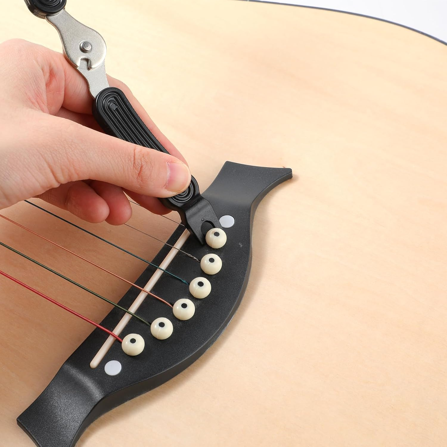 Professional Guitar String Winders, Multifunctional Acoustic Guitar Strings Cutter & Pin Puller All in One Guitar Accessories Electric Guitar Strings Adjustment Tool for Restringing - Black image number 1