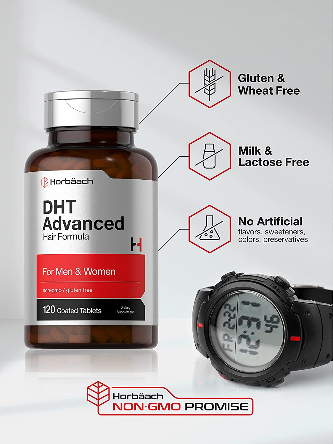 DHT Blocker | 120 Tablets | Non-Gmo and Gluten Free Hair Formula Blend with Saw Palmetto, Kudzu, and Fo-Ti | by Horbaach image number 1