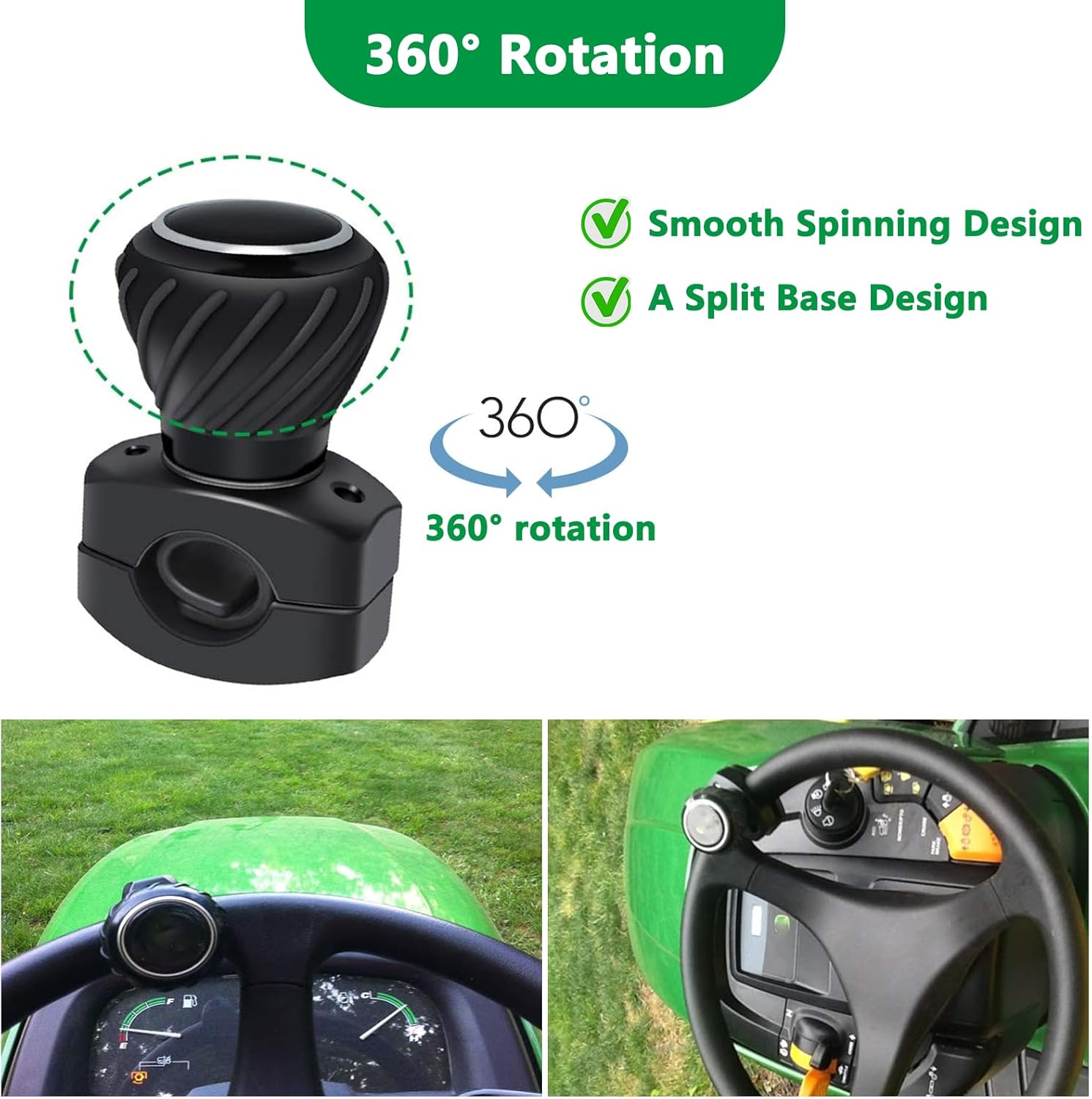 MAEZOE Steering Wheel Spinner Knob, Universal Steering Wheel Ball Knobs for Cars, Trucks, Tractors, Mowers, Forklifts, Etc image number 4