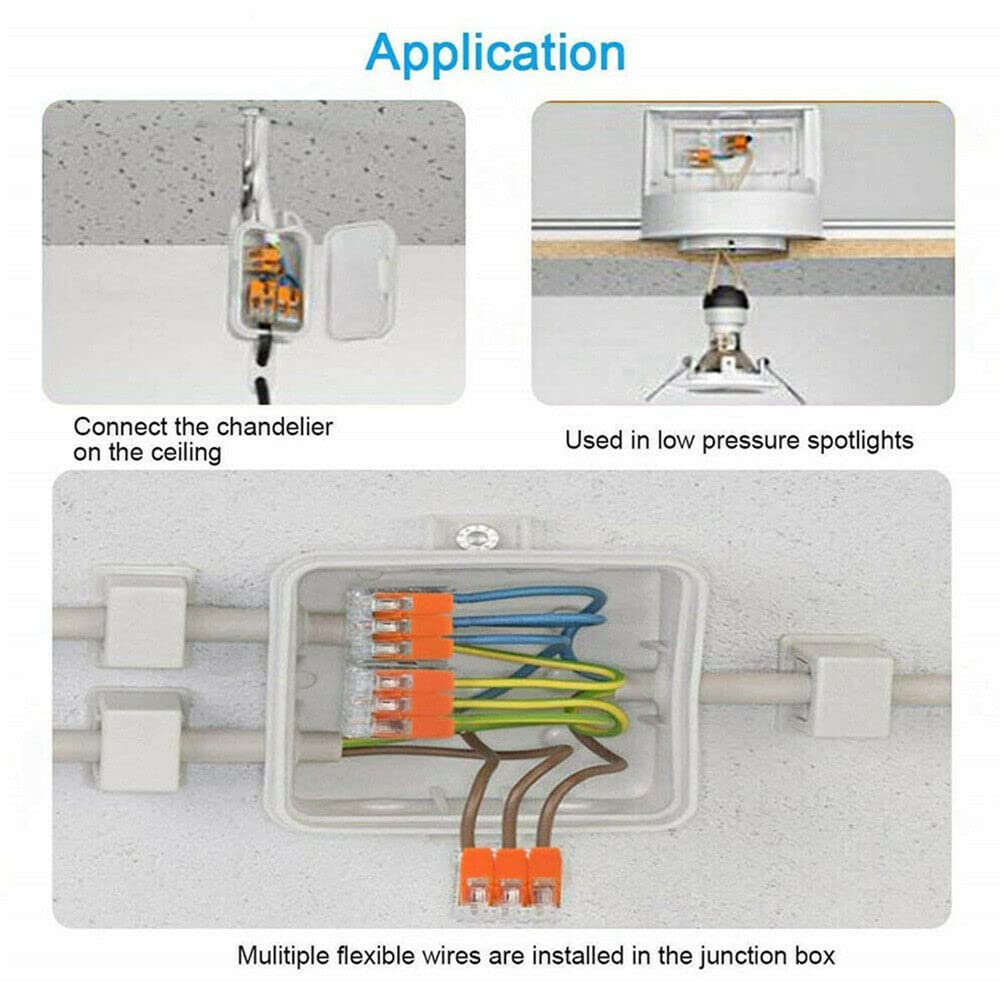 Yotsuba Lever Nut Wire Connector Kit, 75 Pcs Electrical Connector Wire Block Clamp Terminal Compact Lever (2 Port, 3 Port & 5 Port) image number 4
