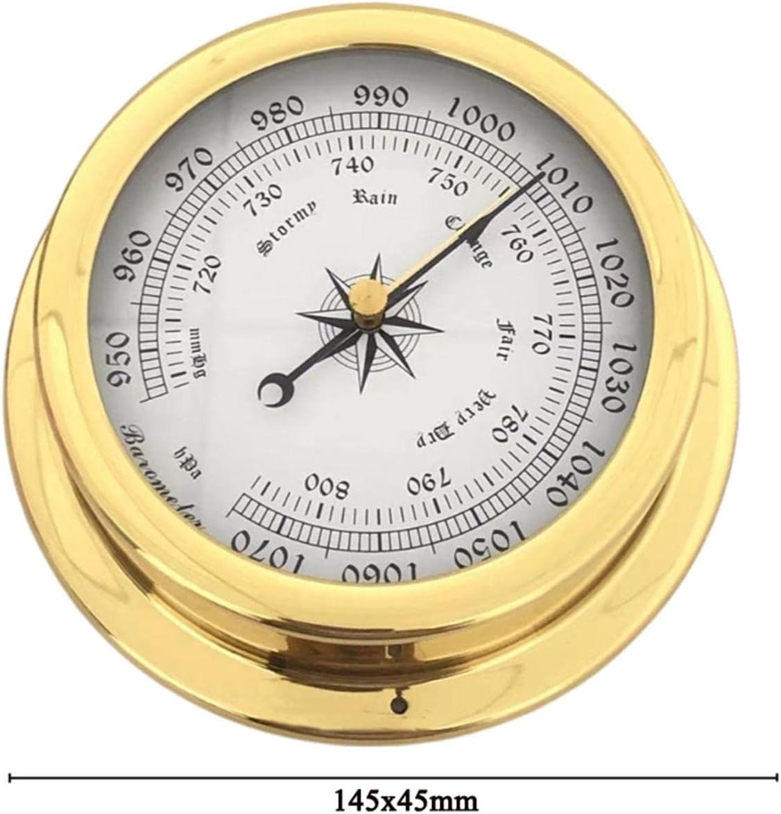 Qianly Wall Mounted Barometer Watch Pressure Gauge Accuracy Brass Shell Weather Station Indoor Outdoor for Porches Warehouses Marine Home Yard image number 4