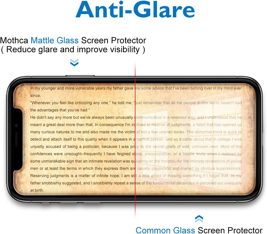 Mothca Matte Glass Screen Protector for Iphone Xr/Iphone 11 [6.1-Inch] Anti-Glare & Anti-Fingerprint, 9H Hardness Tempered Glass Film, Case Friendly Easy Installation Bubble Free - Smooth as Silk image number 1