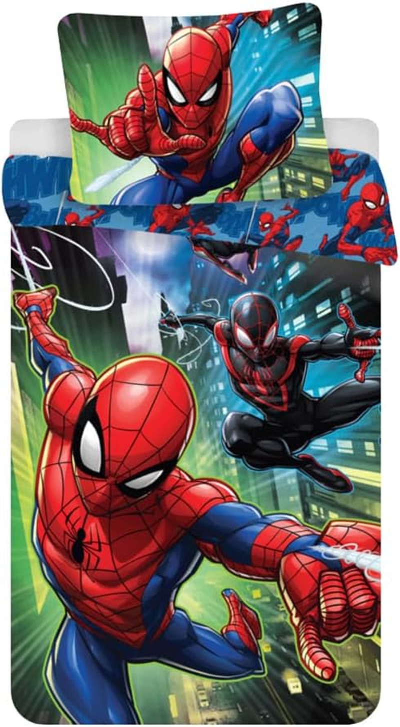 Jerry Fabrics Spiderman Character Children'S Bedding with Zipper and 70 X 90 Cm Pillow Case, Cotton, Multi-Colour, 200 X 140 X 0.5 Cm image number 2