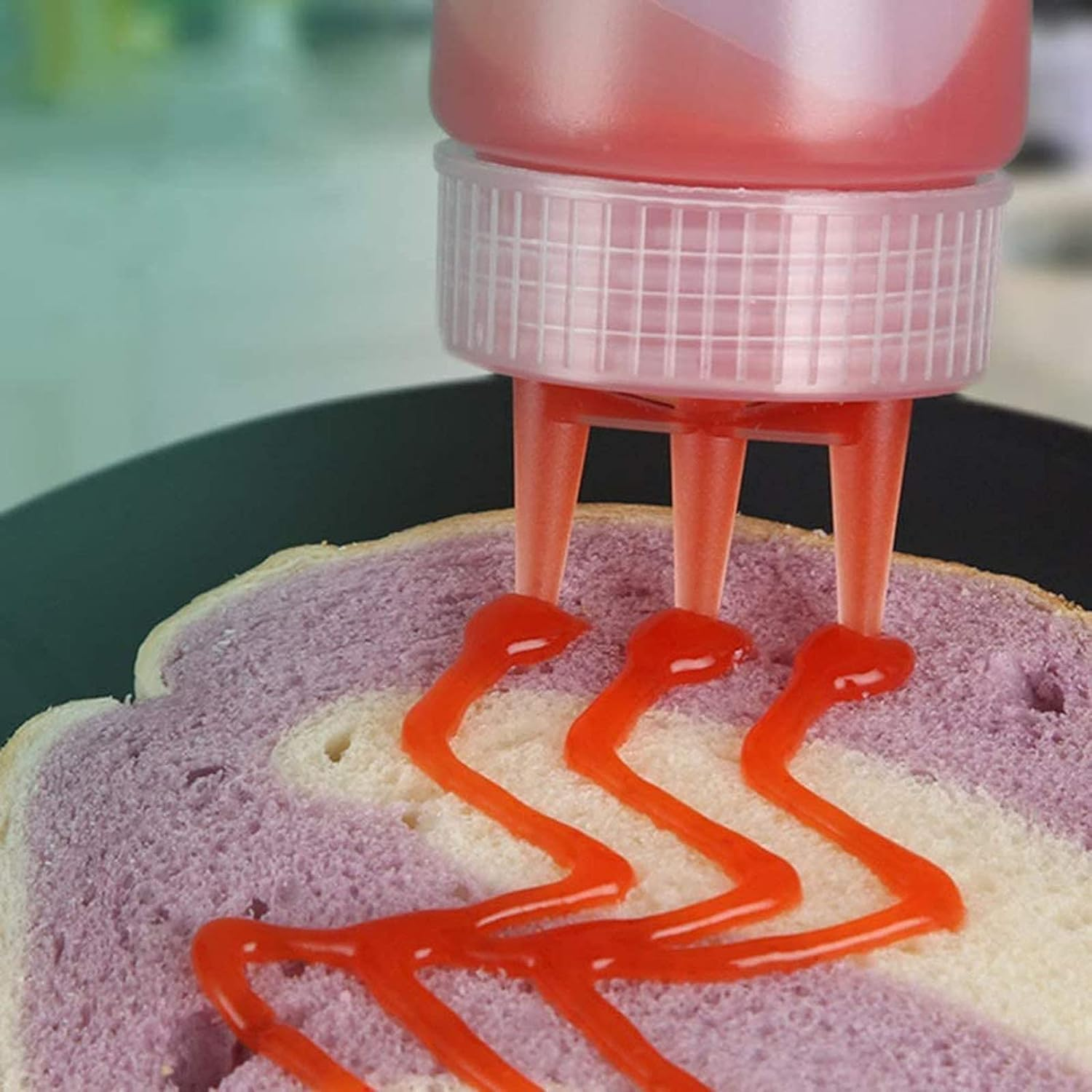 Kangkang 4PCS 16Oz/450Ml 3-Hole Plastic Squeeze Condiment Bottles for Sauce Oil Vinegar Ketchup Mustard Salad Dressing Kitchen Accessories image number 6