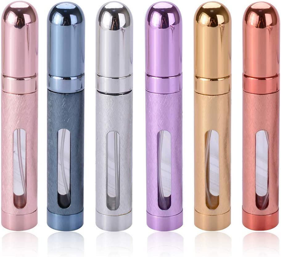 Tvoip 12ML 6 Colors Portable Mini Travel Perfume Bottle Atomizer Refillable Empty Spray Bottle for Women & Men Spray Scent Aftershave