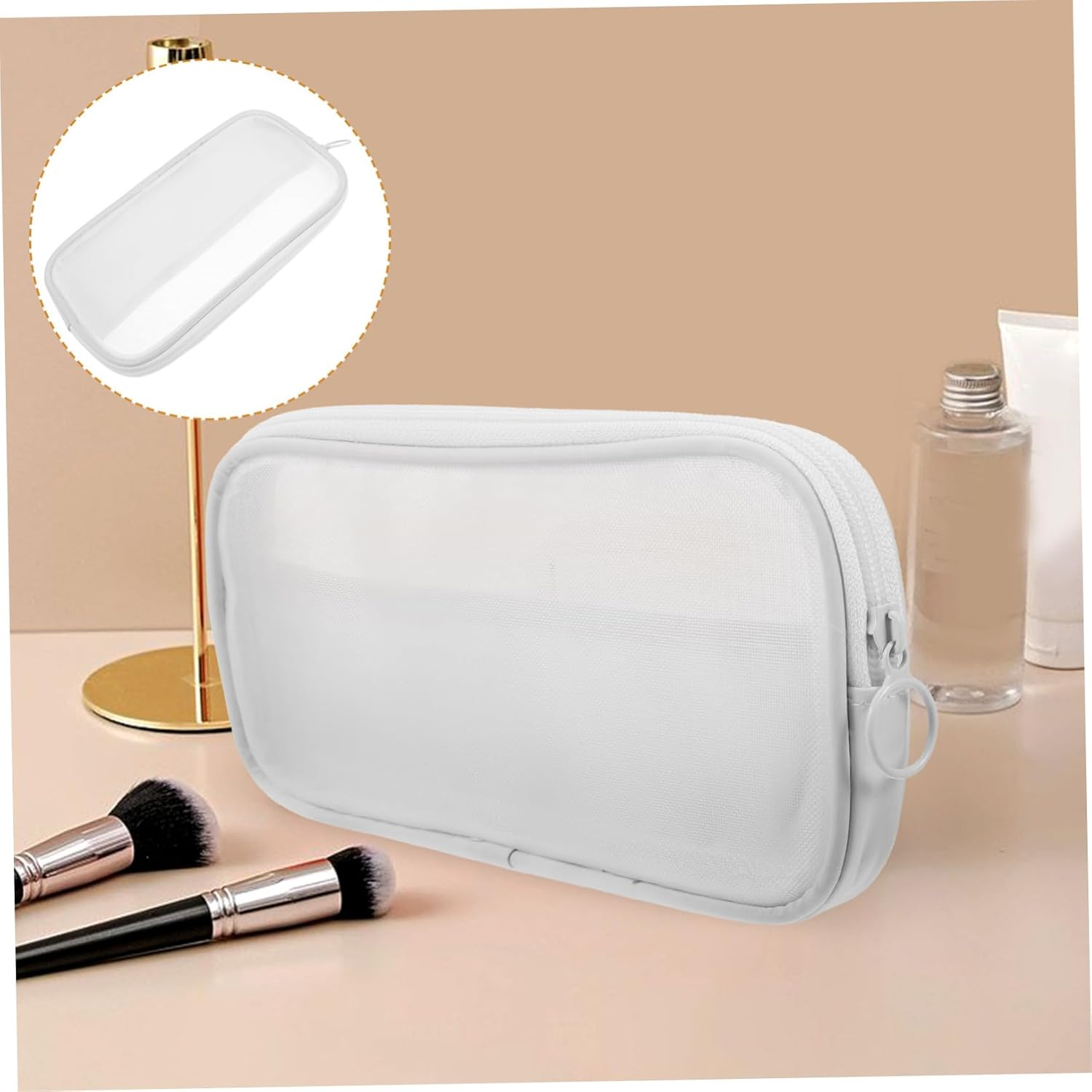 WESIEVYA Travel Makeup Bag Portable Toiletry Bag for Women Makeup Organizer Zipper for Travel image number 1