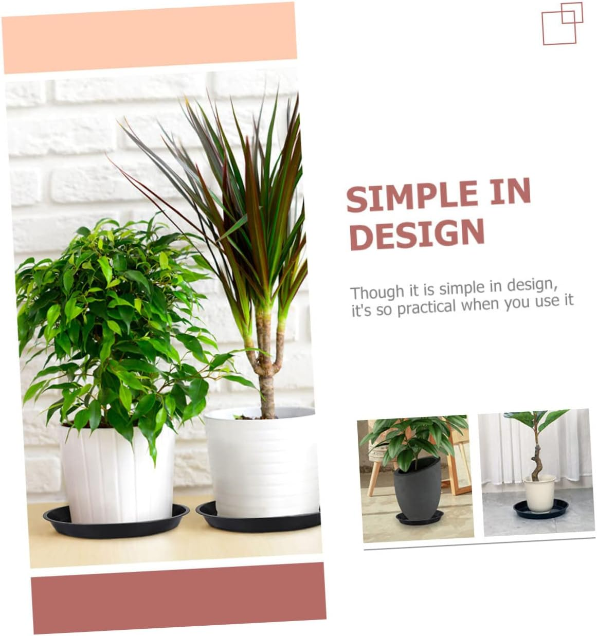 25Pcs Plastic Flowerpot Bases Plant Pot Trays Slip Water Trays for Gardening image number 4