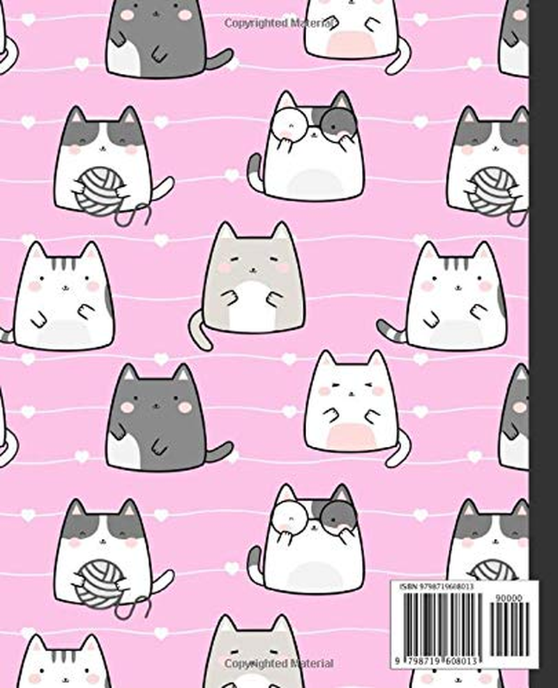 Cat Composition Notebook: Wide Ruled Journal with Cute Kawaii Cats and Kittens