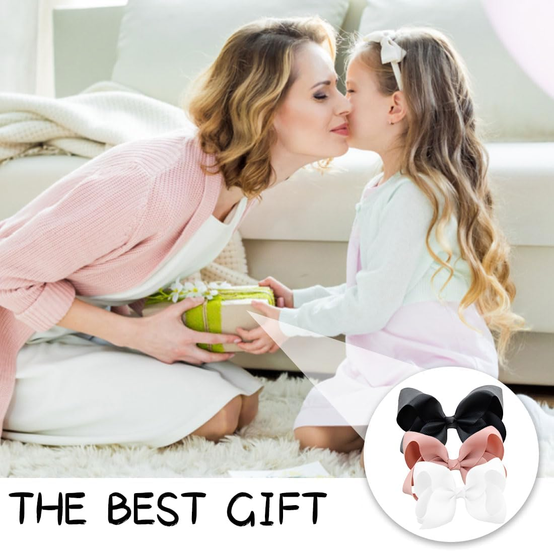 COYUN 6 Pieces Bow Hair Clips Ponytail Duck Bill Hair Bow for Kids Girls Women-A image number 2