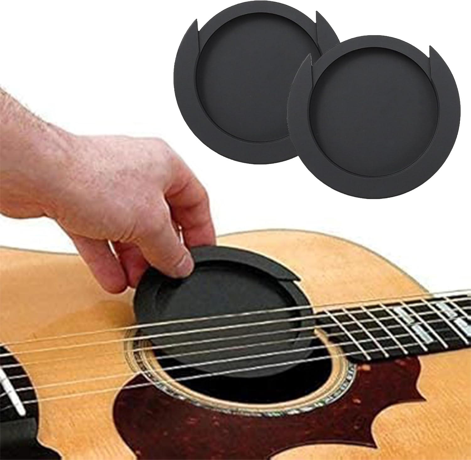 2-Pack Guitar Mute Cover,Professional Rubber Guitar Sound Hole Cover,Acoustic Guitar Sound Hole Cover,Perfect for Night Practice & Noise Control image number 2