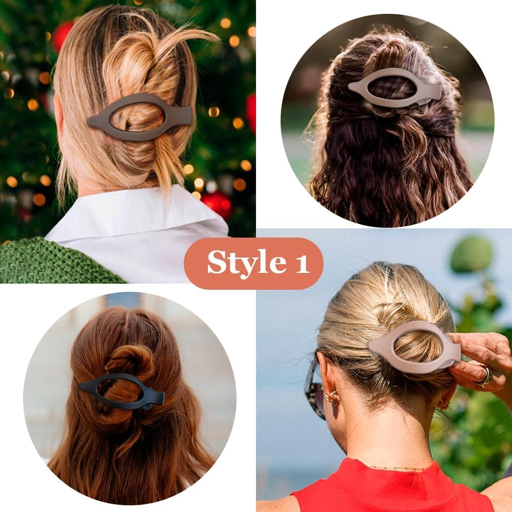 XFSRG Pack of 8 Flat Hair Clips, Oval Hair Clips, Strong Grip Duckbill Clips for Thin, Thick Hair, Simple Hair Accessories for Women (Multicoloured 2) image number 2