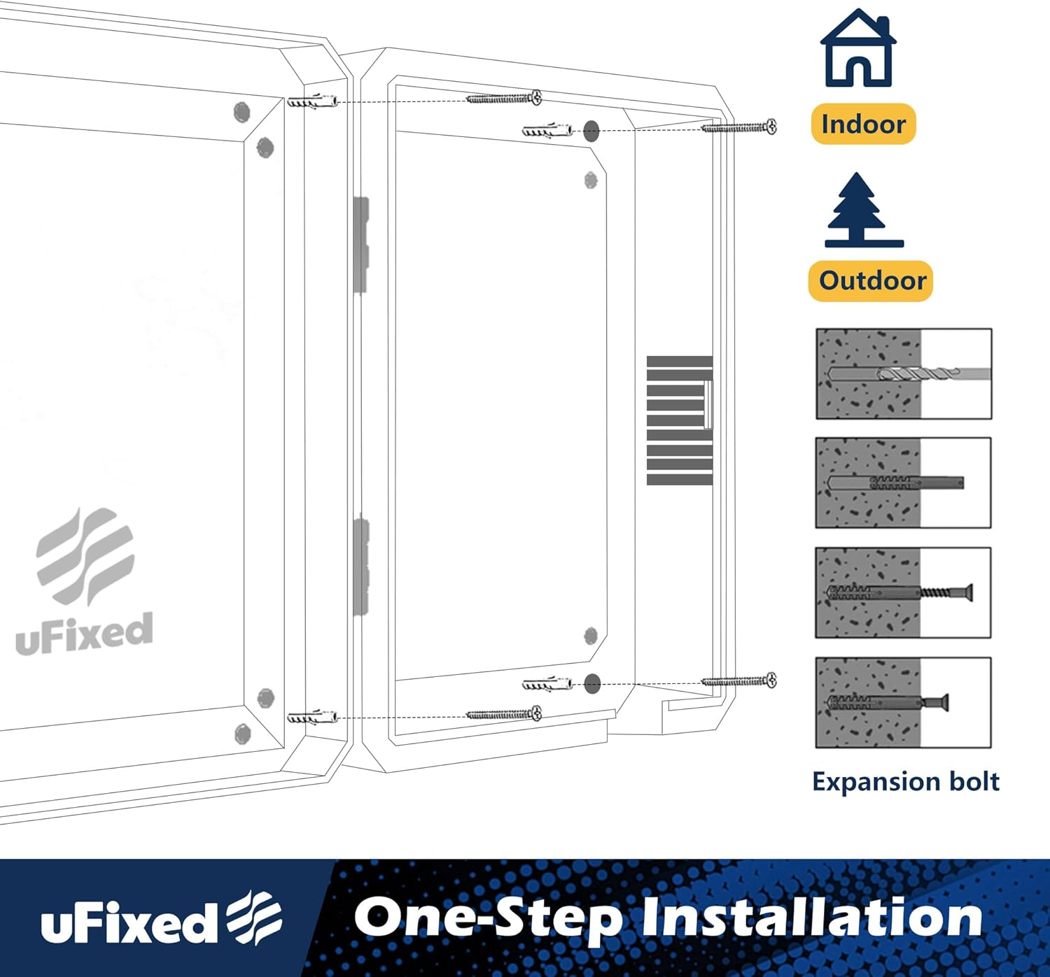 Weatherproof Outdoor EV Charger Enclosure Box with Lock for Tesla Wall Charger Connector with Cable Organize Holder | Visible Sun Protection Easy to Install, Black image number 1