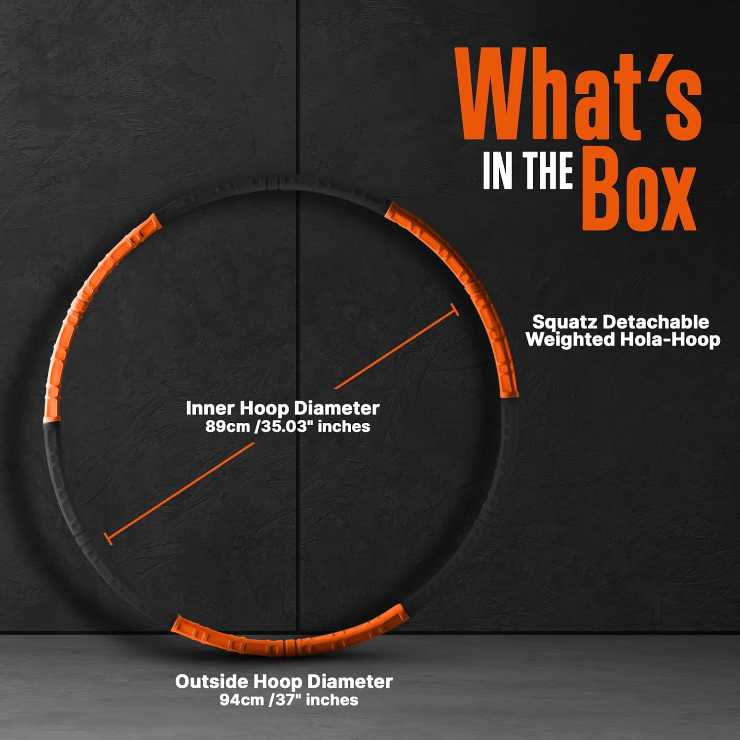 SQUATZ Exercise Hula Hoop for Adults Weight Loss - Weighted Hula Hoop for Workout, Adjustable & Detachable Weighted Hula-Hoop image number 2