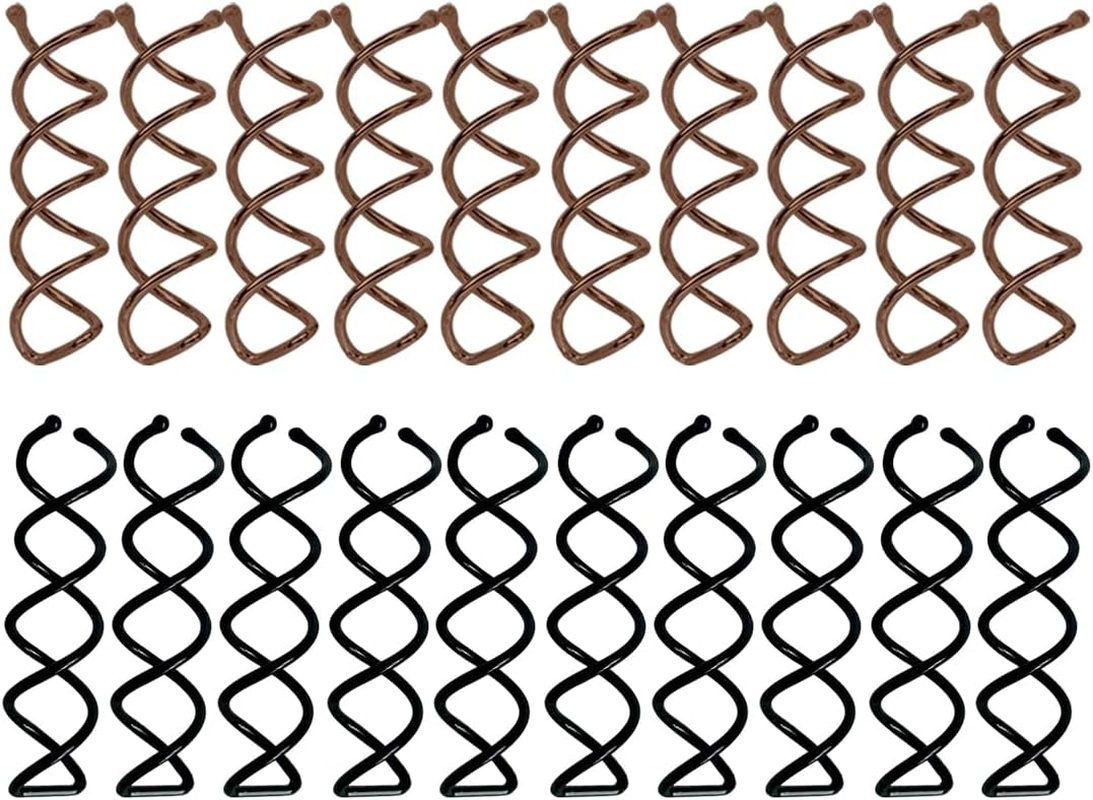 BEPSYOM Pack of 20 Spiral Hair Clips Hair Accessories for Hair Styling Suitable for Various Hairstyles Black and Brown image number 5