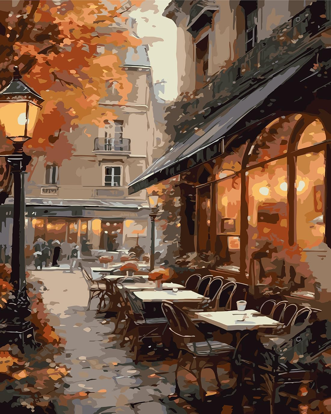 Paint by Number for Adults. Cafe DIY Acrylic Painting Kit for Adults Beginner &ndash; 16&rdquo; X 20&rdquo;With 3 Brushes and Bright Colors image number 2