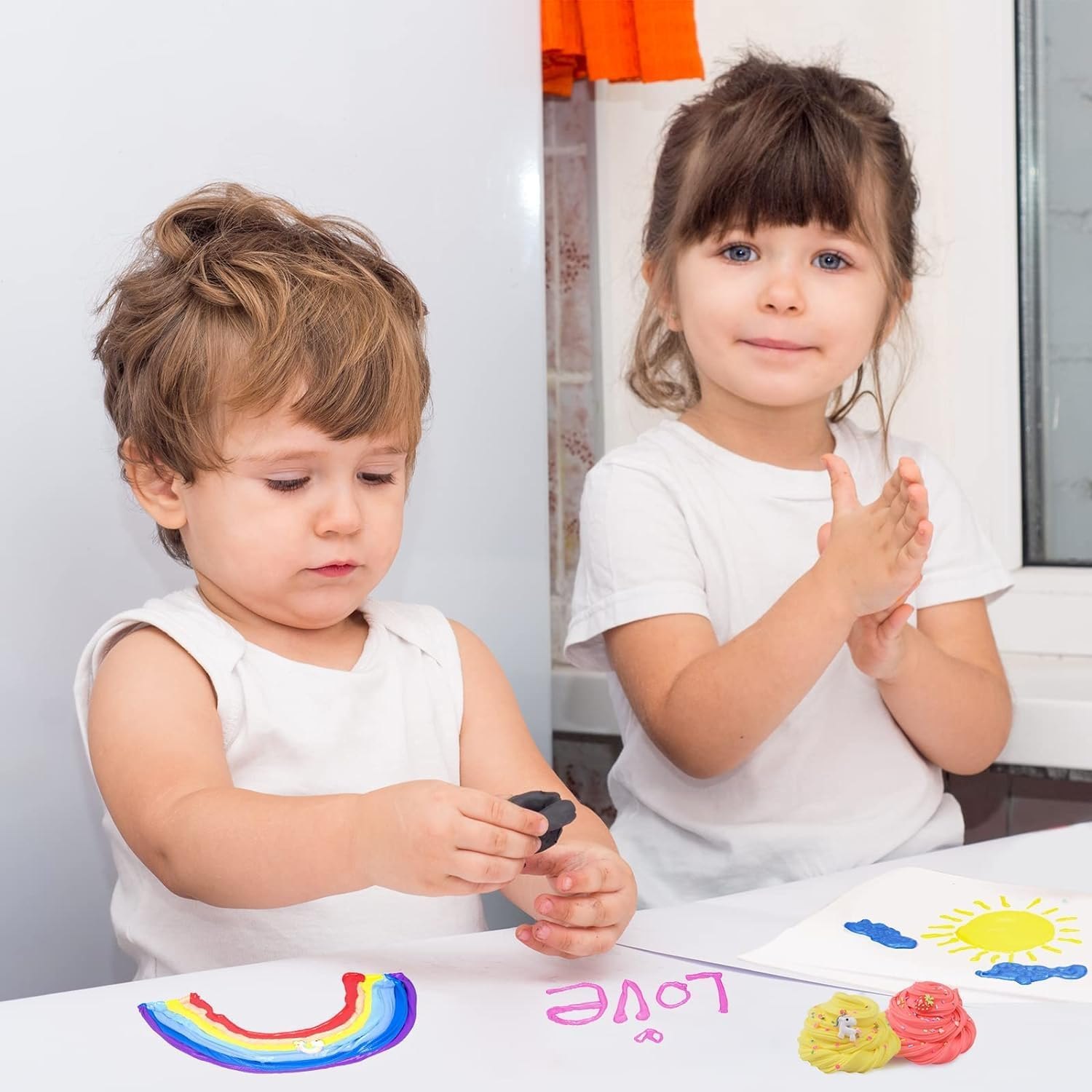 Butter Slime Kit 15 Pack, Colorful Stress Relief Extrusion Toy for Girls Boys, DIY Surprise Slime Making Kit, Kids Party Favors Slime Putty Toys, Birthday Gifts, Educational Toy（50Ml）