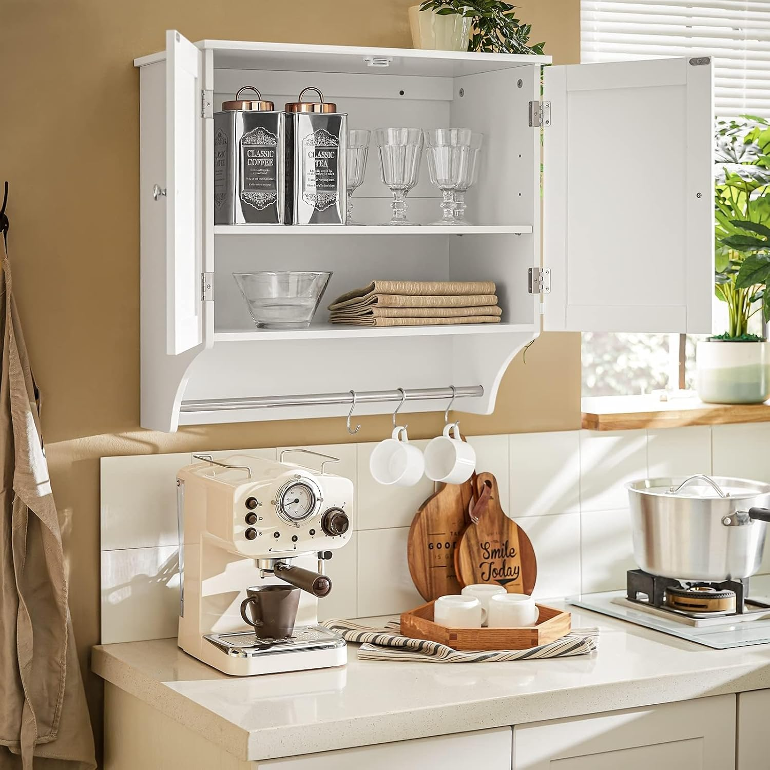 Sobuy Bathroom Furniture Wall Medicine Storage Cabinet Cupboard BZR84-W image number 3