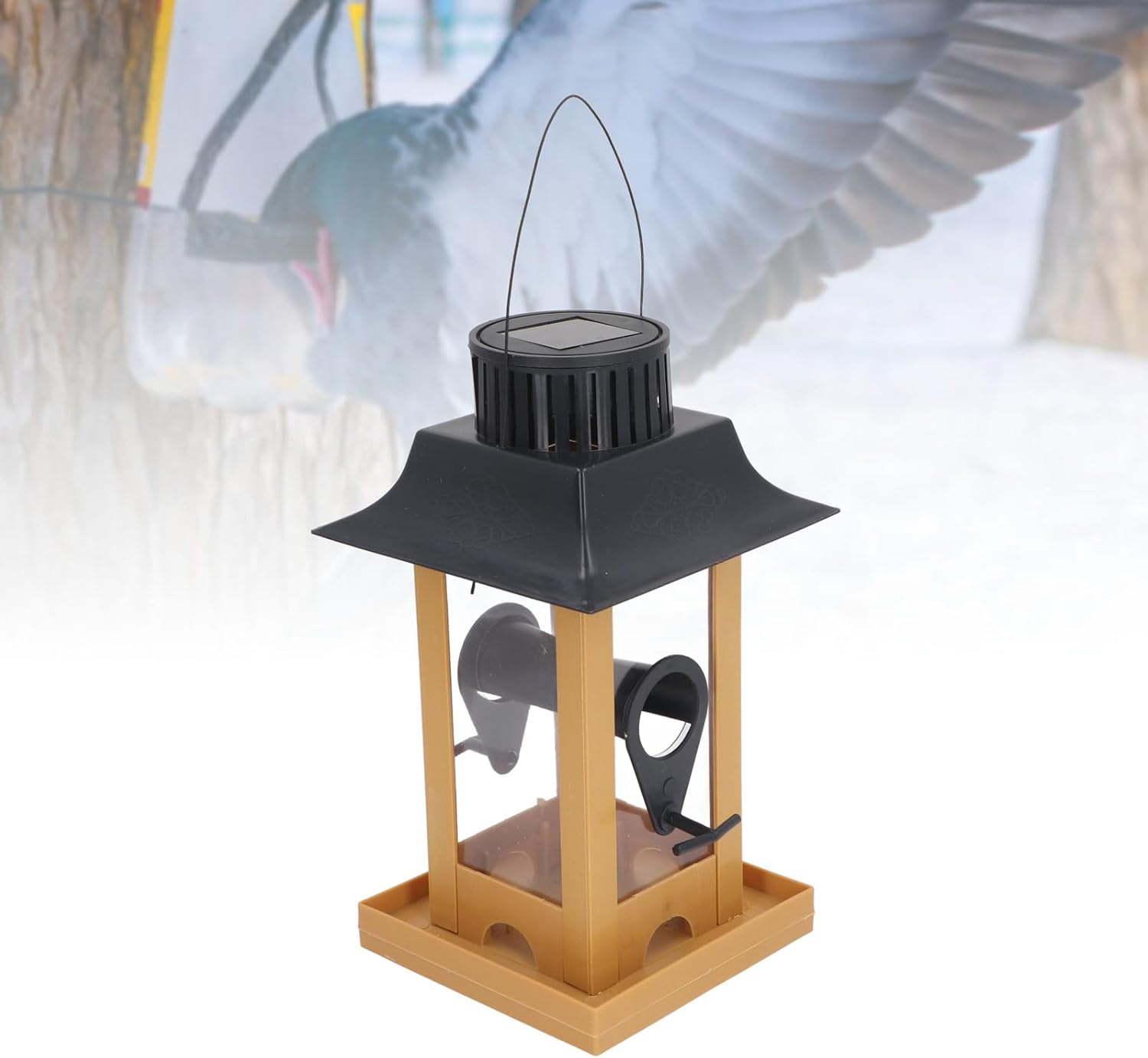 Solar Light Bird Feeder Easy Refill Long Lifespan Decorative Outdoor Hanging Lighthouse Birdfeeder for Backyard Patio image number 5