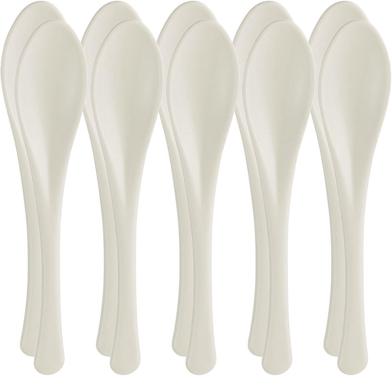 Nagao Heat Resistant Plastic Soft Fork Set of 5 White Dishwasher Safe Made in Japan