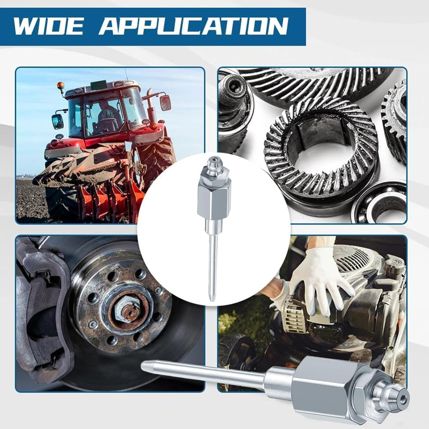 Grease Needle Injector - Manual Grease Needle Fitting, 8000 PSI Max Pressure | Grease Tool for Narrow Metal Places, Deep Hole Lubrication, Automotive & Industrial Equipment Grease Fitting Accessory image number 1