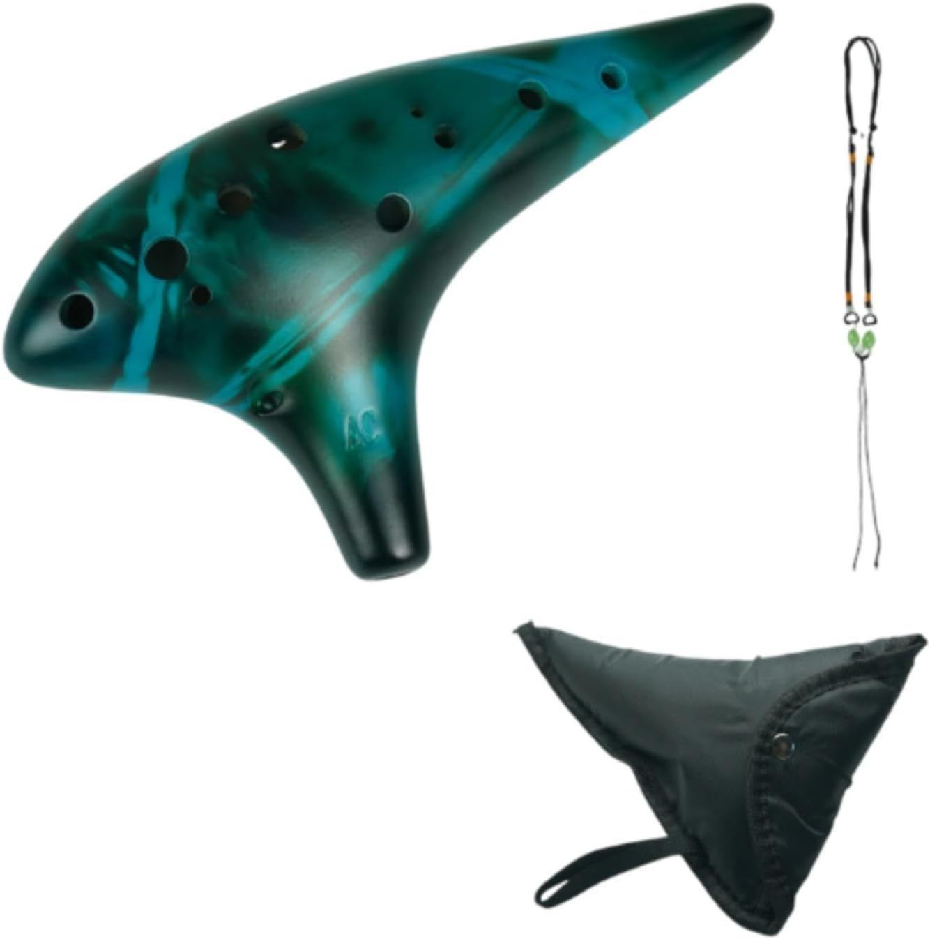 12 Hole Ocarinas Musical Instrument Pure Tone Beautiful Ocarina Instrument for Beginners Gift, Blue