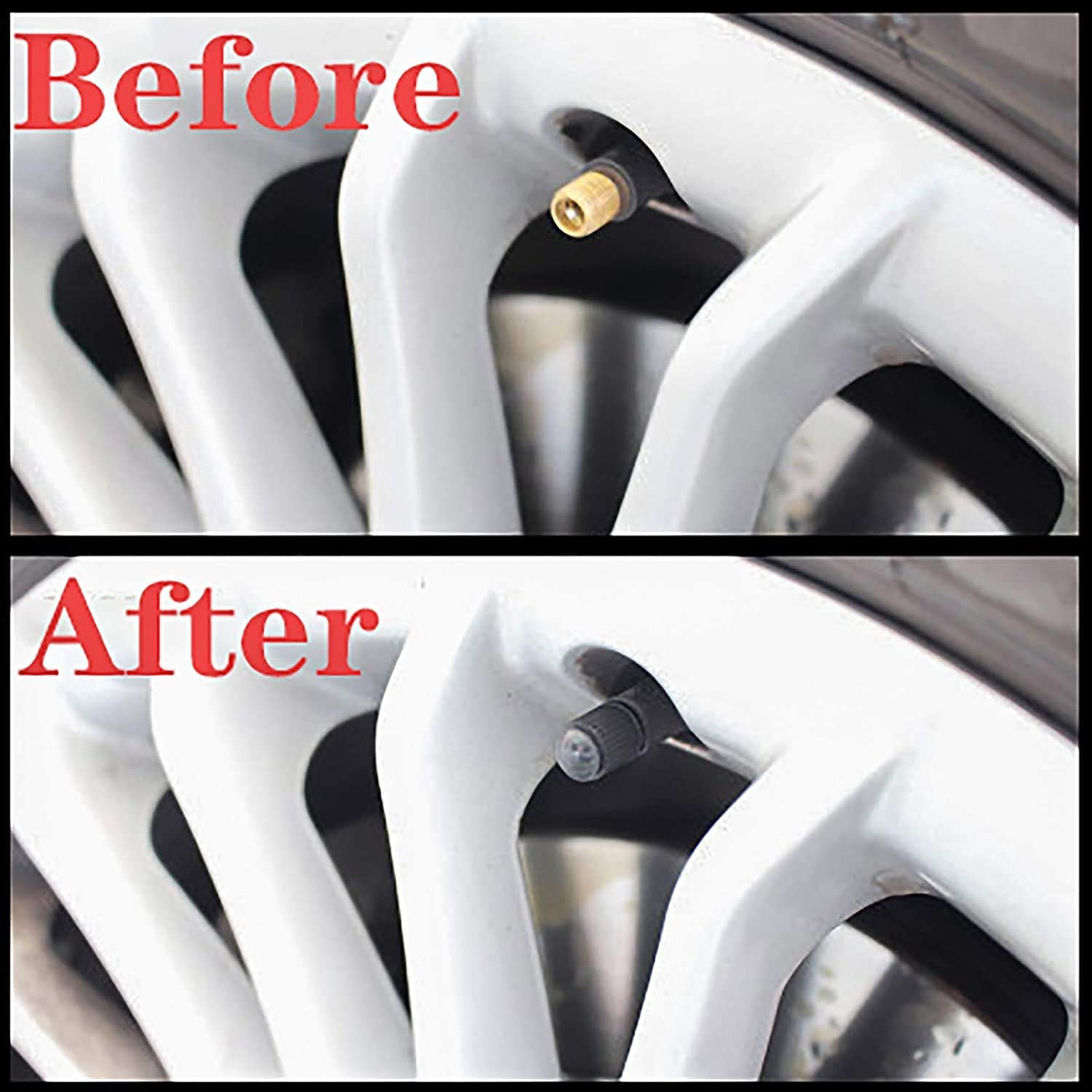 QISF Universal 40Pcs Tire Valve Caps, Black Plastic Tire Stem Caps for Bicycles, Motorbikes, Cars, Suvs and Trucks (Caps Only) image number 1