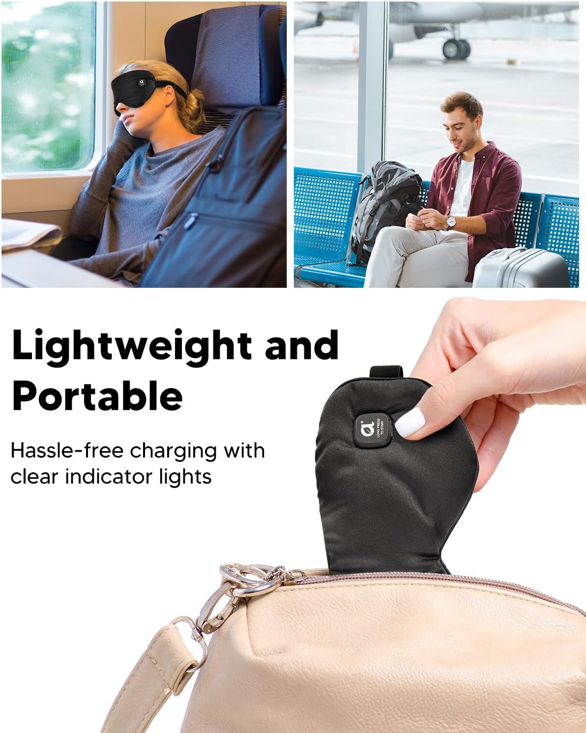 Arboleaf Heated Eye Mask for Dry Eyes, Cordless Warm Compress for Blepharitis, Temperature Control, Washable Cover, 1000Mah Battery, USB-C Rechargeable, Gifts for Women Men image number 5