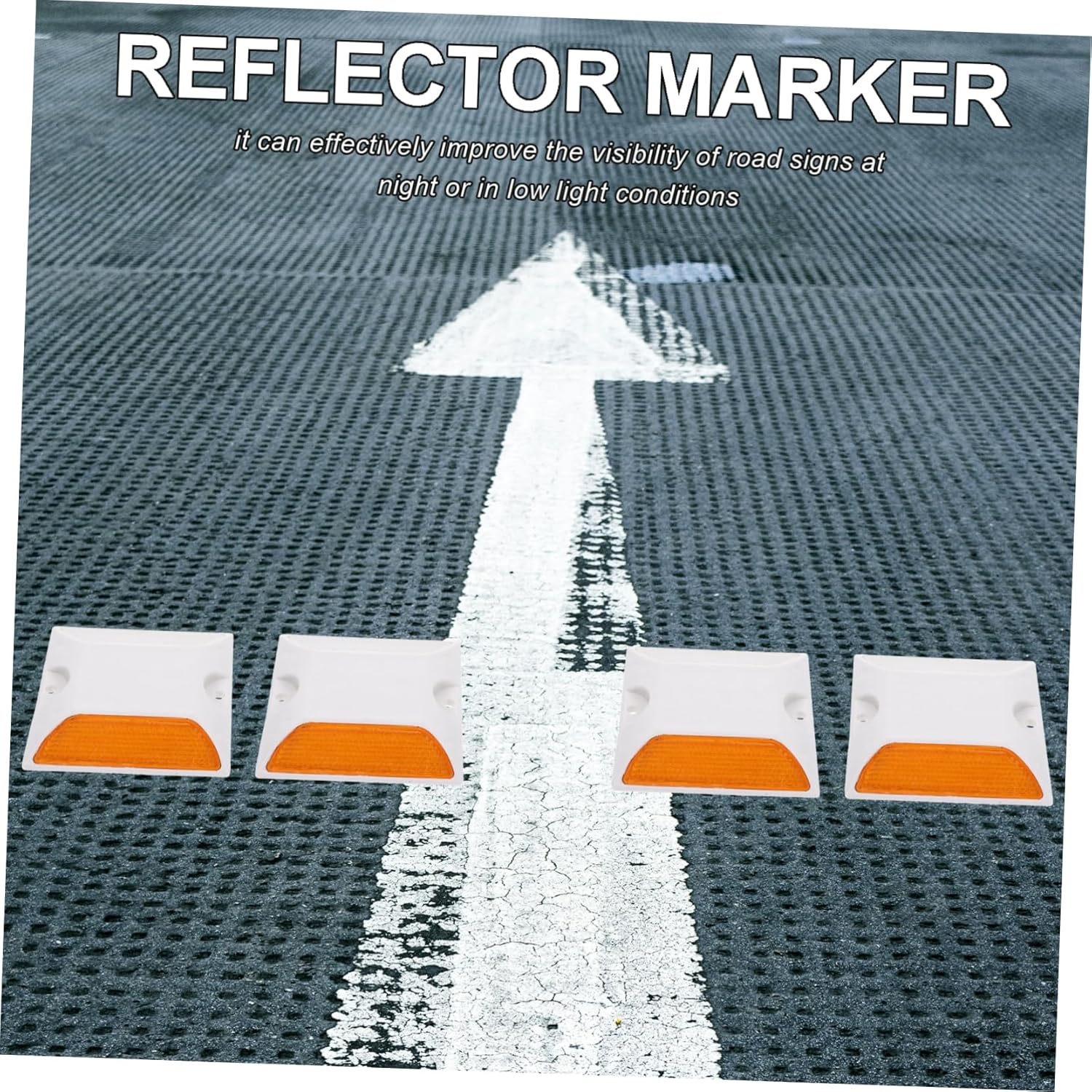 Gatuida 2Pcs Reflective Road Studs for Driveway Reflective Road Markers Driveway Markers for Parking Lots and Side Safety image number 3