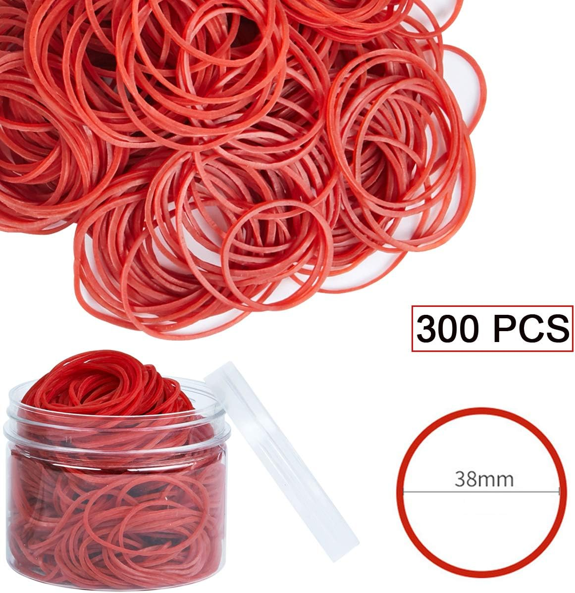 AMUU Rubber Bands 300Pcs Red Small Rubber Bands for Office School Home Size16 Elastic Band Office School Home Strong Elastic Band Loop Office Supplies - Blue image number 4