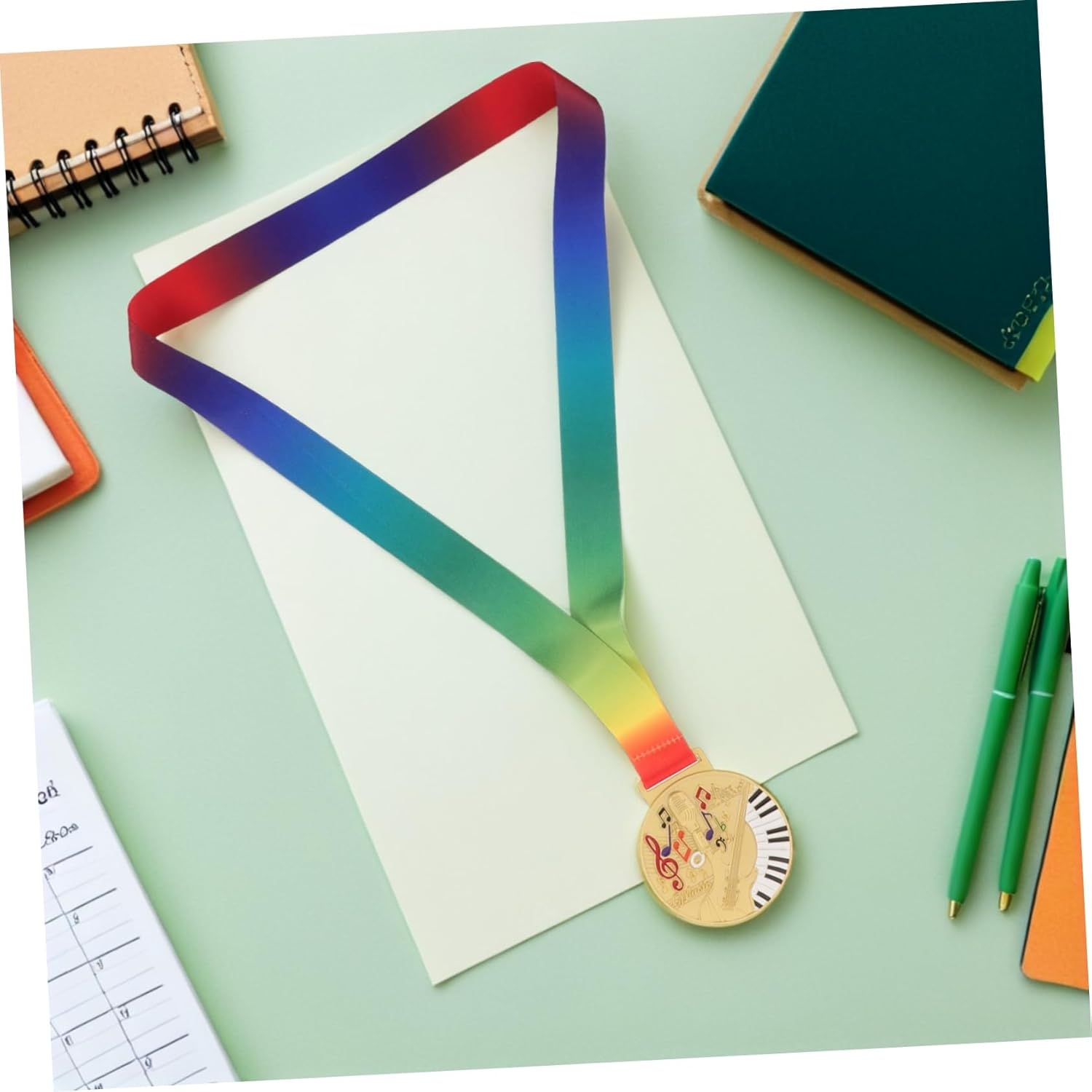 Abaodam Music Note Award Medals with Neck Ribbon for Zinc Alloy Musical Competition Medals Shows Performances and Awards Keepsake image number 2
