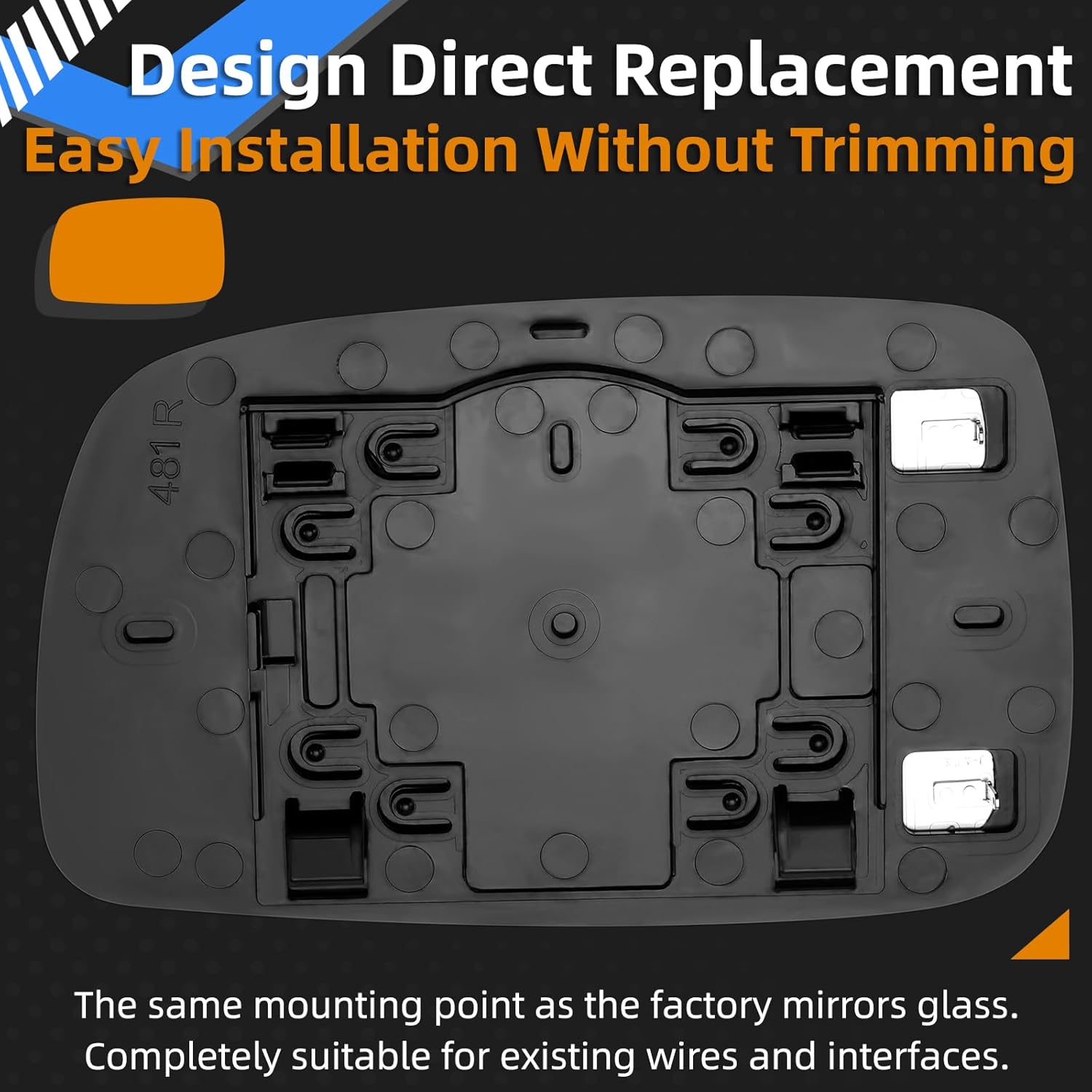 Right Side Mirror Replacement for Toyota Camry 2007 2008 2009 2010 2011 - Right Side Mirror Glass, Rear View Mirrors Glass with Power Heated image number 4