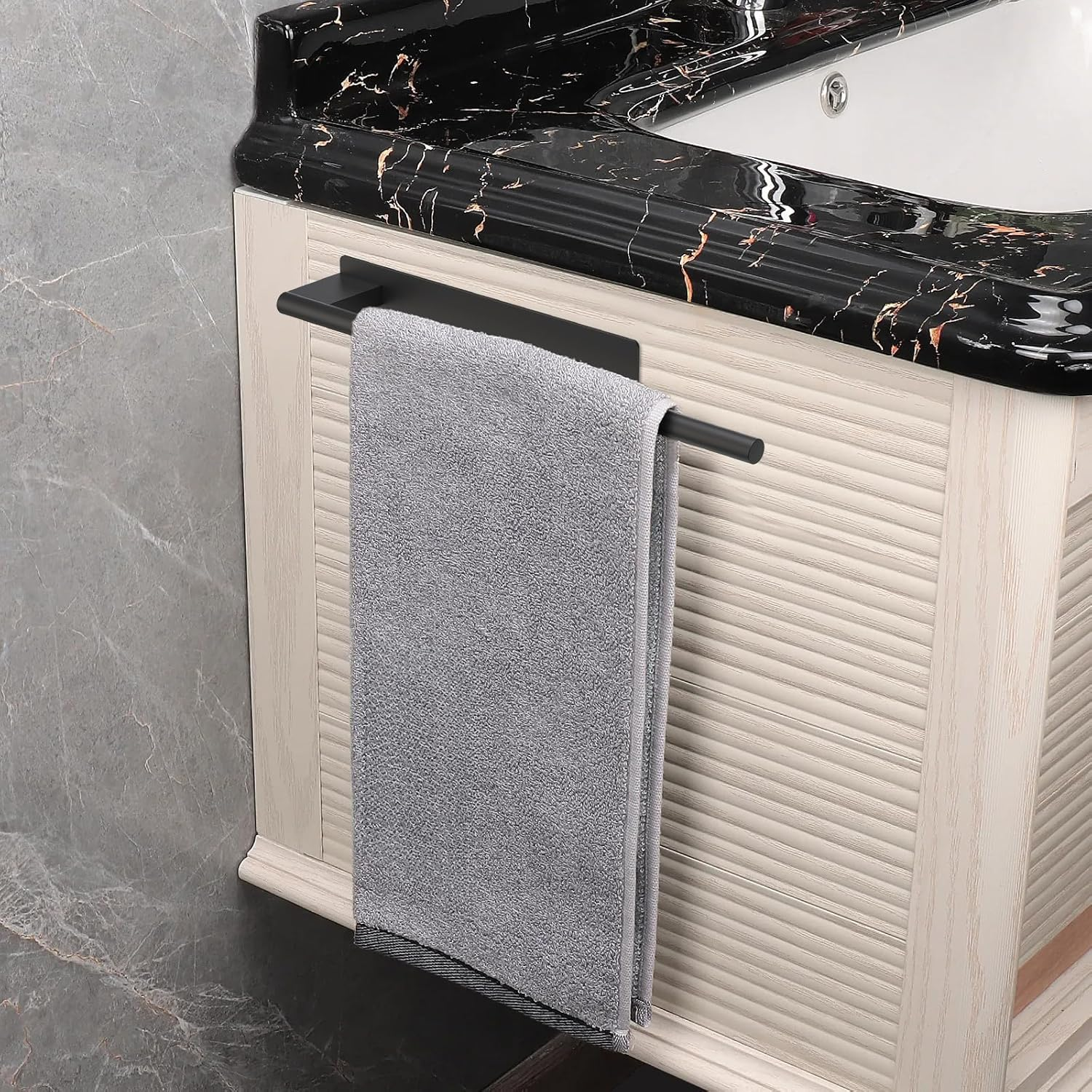 Ibergrif M34453B Towel Rail, 39CM Self Adhesive Hand Towel Holder for Bathroom/Kitchen Accessory, SUS304 Stainless Steel, No Drilling image number 3