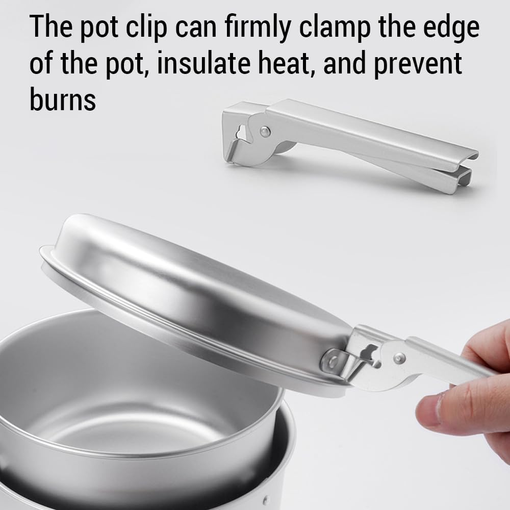 TARSHYRY 10 Piece Camping Cookware Set, Lightweight Pot, Pan, Mini Cooker for Backpacking, Outdoor Camping, Hiking and Picnic (Kettle, Pot, Frying Pan, Stove, image number 1