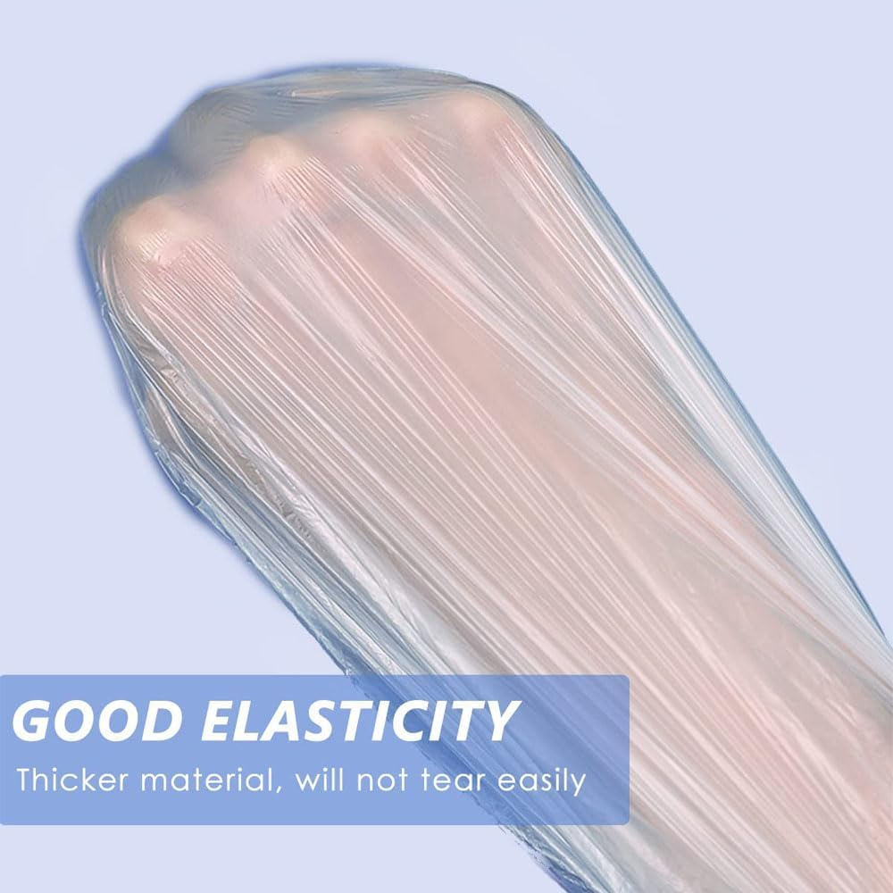 100 Pcs Waterproof Clear Hair Bath Caps Disposable Shower Caps for Women, Kids, Girls, Spa, Salon, Travel, Hotel and Home Use Plastic Hair Cap image number 6