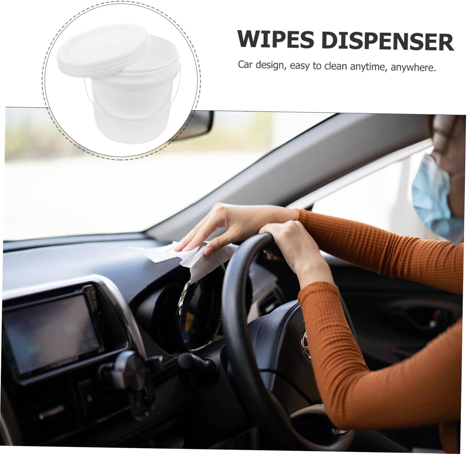 Portable Wipes Bucket Tissue Box Holder for Bathroom Diaper Wipe Dispenser image number 3