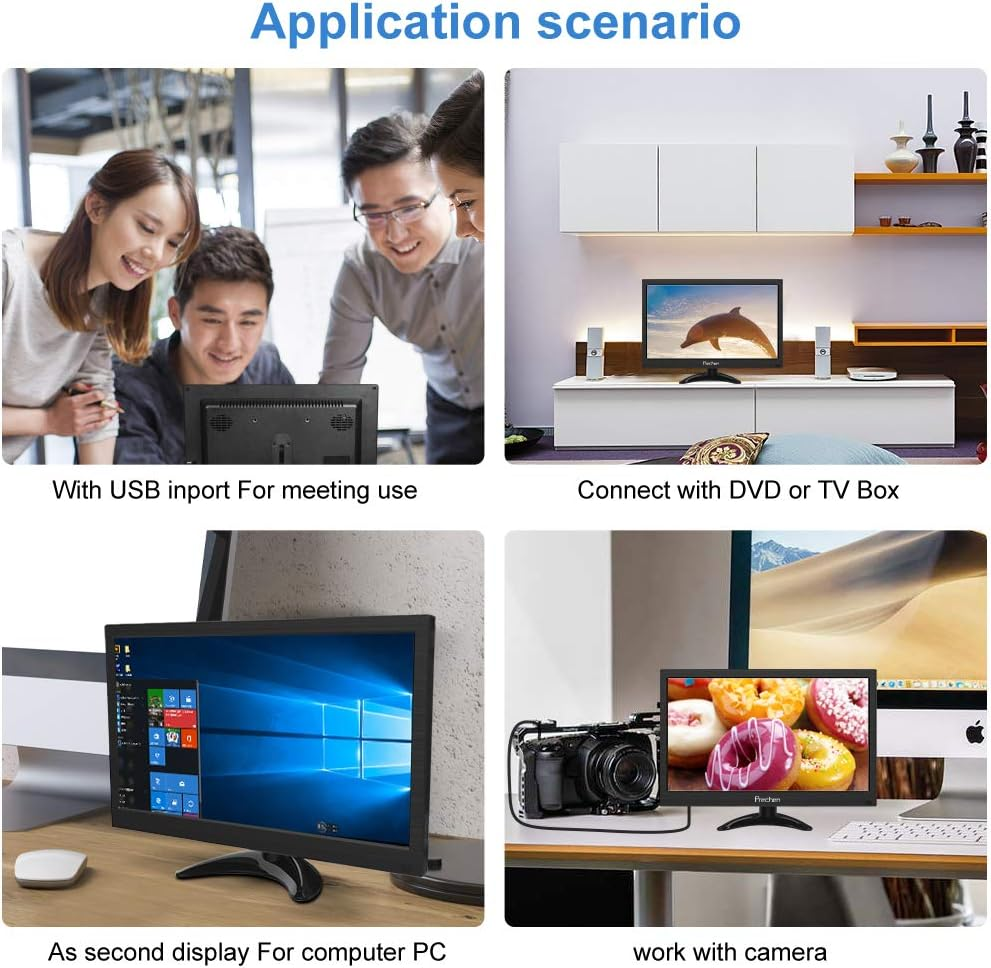 11.6 Inch CCTV HDMI Monitor 1366X768 Display Portable CCTV Monitor Small TFT LCD CCTV Color Screen Built-In Speaker with HDMI-VGA-AV-BNC Function for Car/Dslr/Pc/Dvd/Car Rearview Mirror Camera image number 4