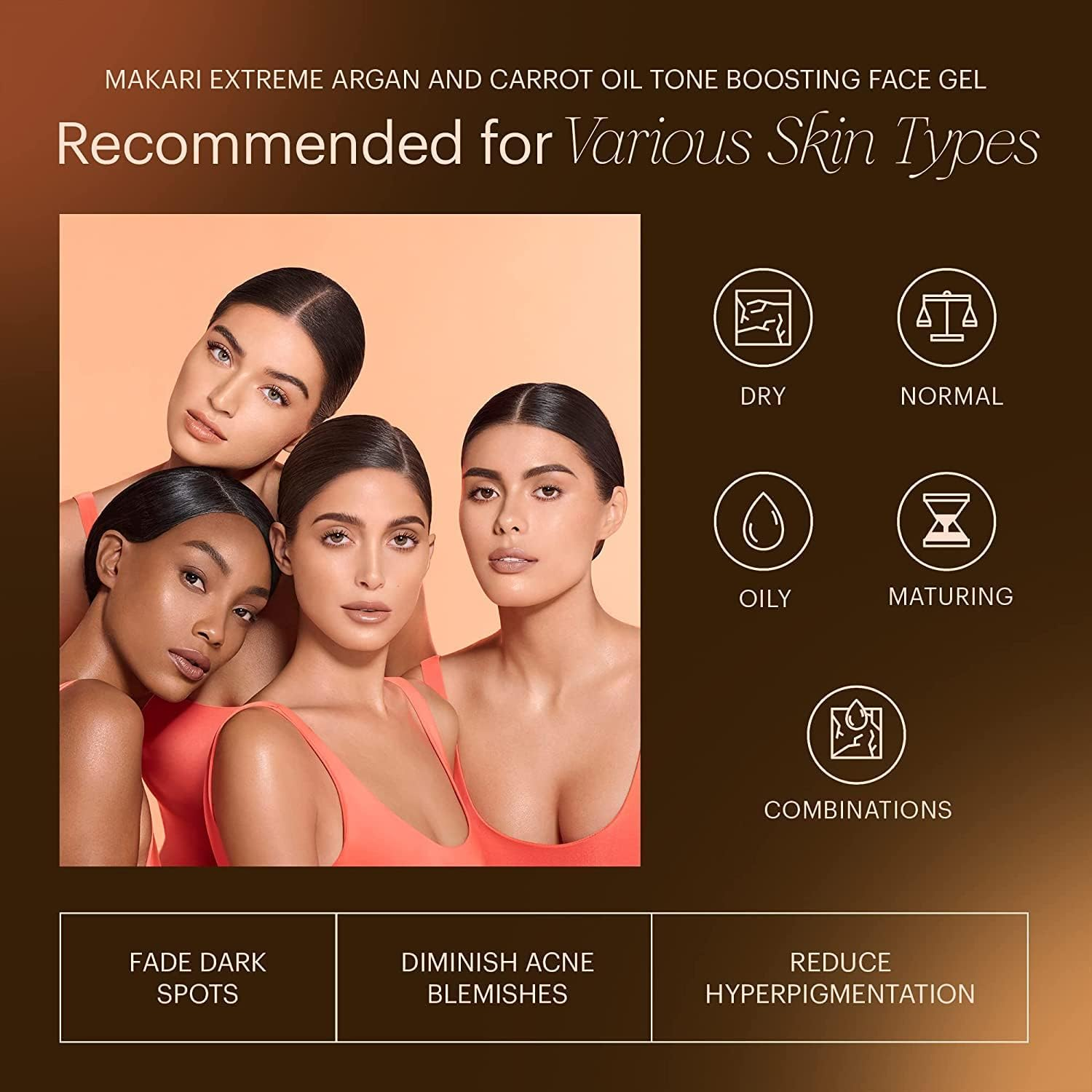 Makari Extreme Carrot & Argan Oil Toning FACE GEL 1.0Oz &ndash; Gel with Organiclarine&trade; &ndash; Anti-Aging Treatment for Dark Spots, Acne Scars & Wrinkles image number 1