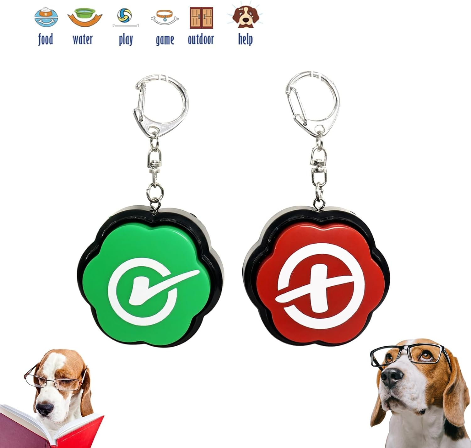 Portable Keychain Yes & No Buzzer Buttons with Sound, Answer Buzzers Set of 2, Buzzers for Game Show image number 4