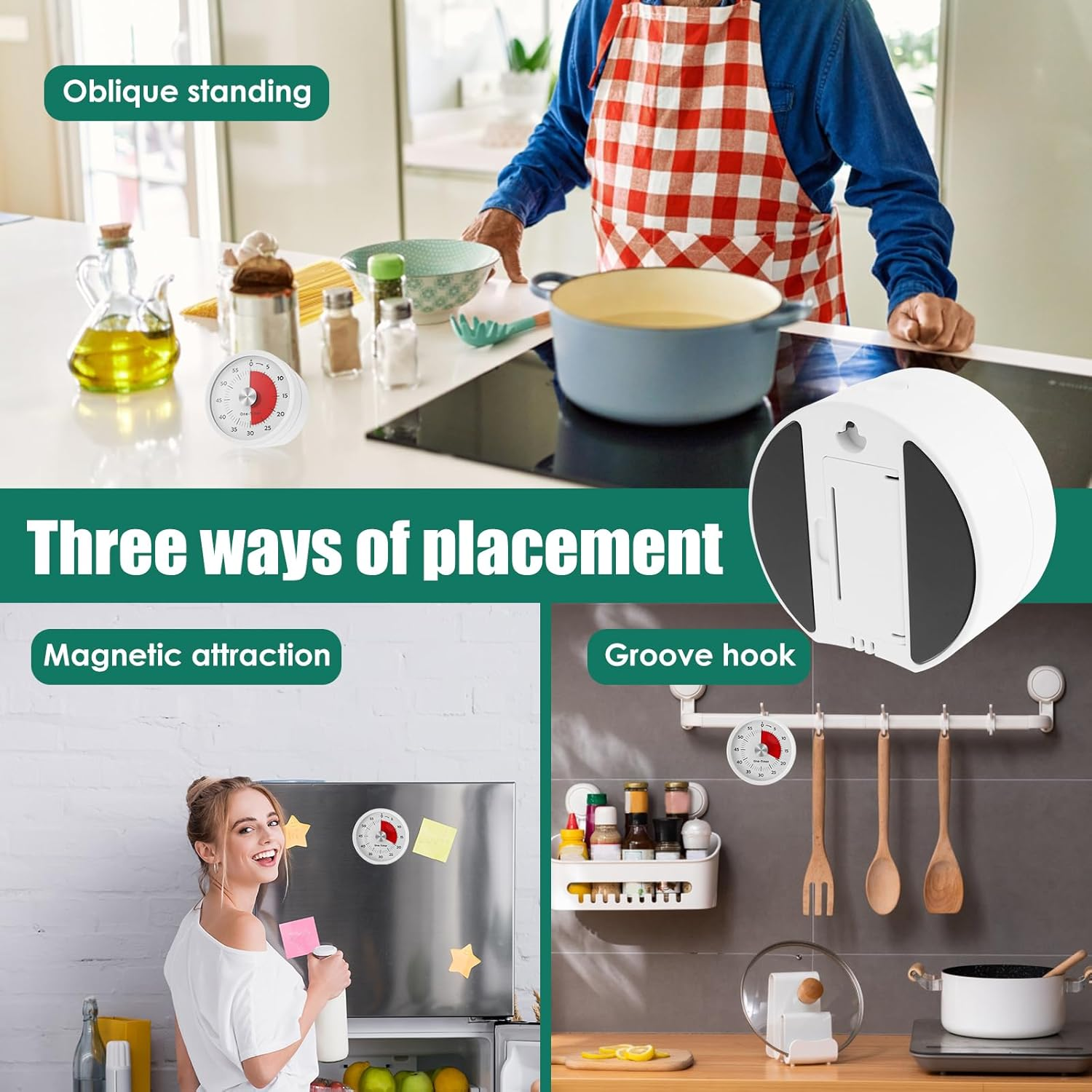 Awobepl Visual Timer 60 Minutes Magnetic Countdown Timer Compact Desk Timer No Ticking Kids Visual Timer for Classroom Cooking Fitness Studying Working image number 5