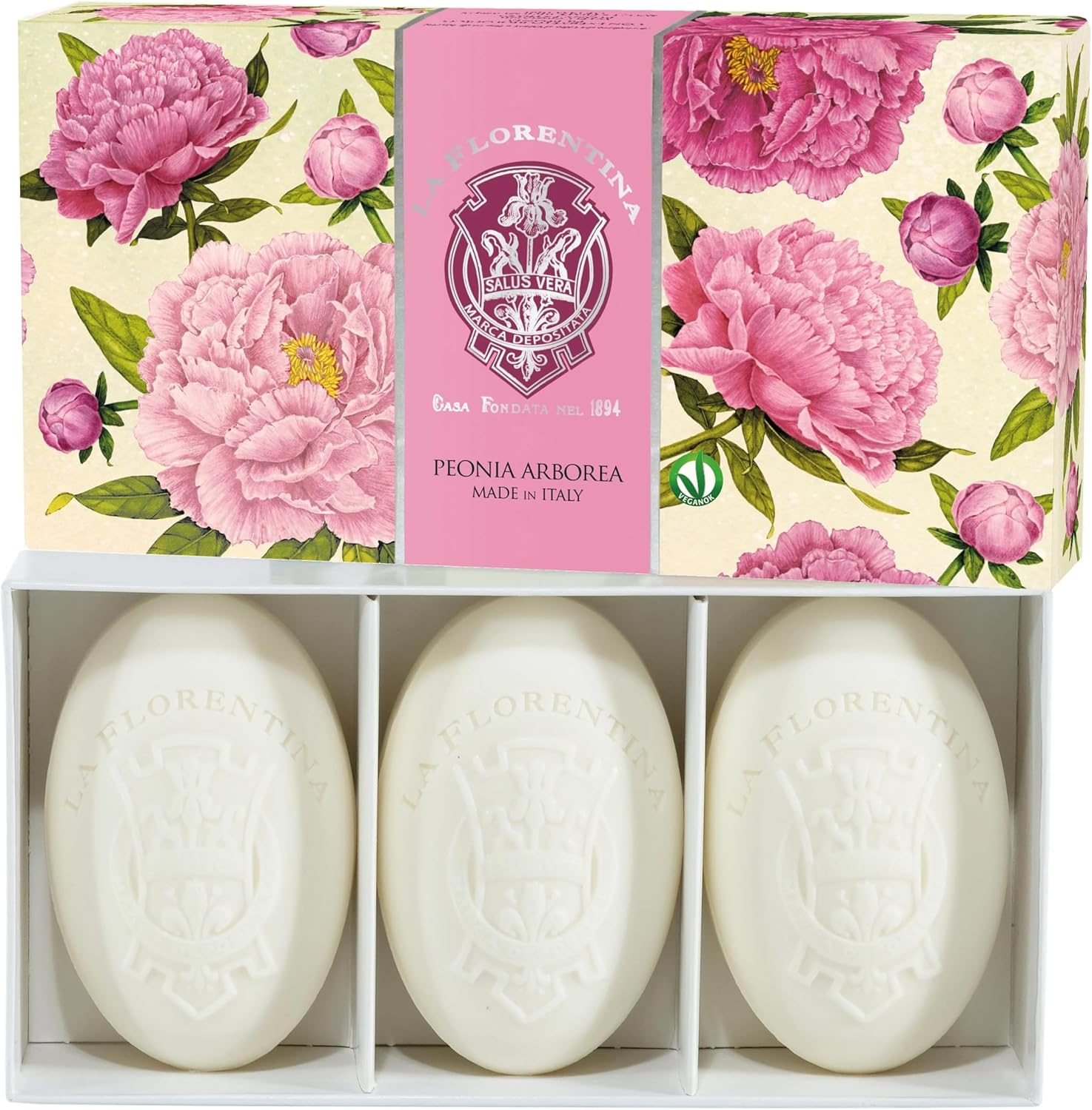 La Florentina Arboreal Peony 3 Oval Soaps 150G image number 1